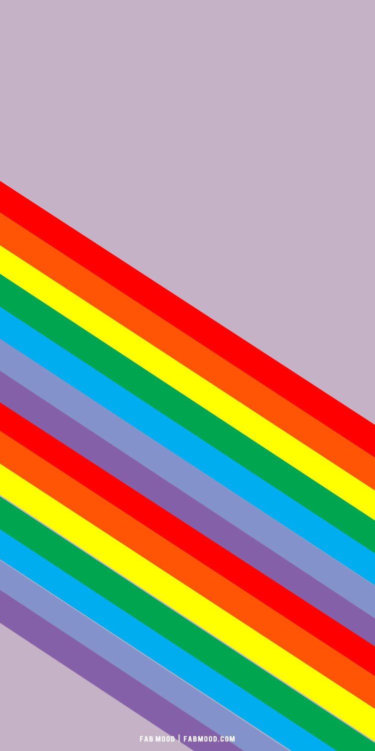 Pride Wallpaper Ideas for iPhones and Phones, Rainbow on Lavender Background