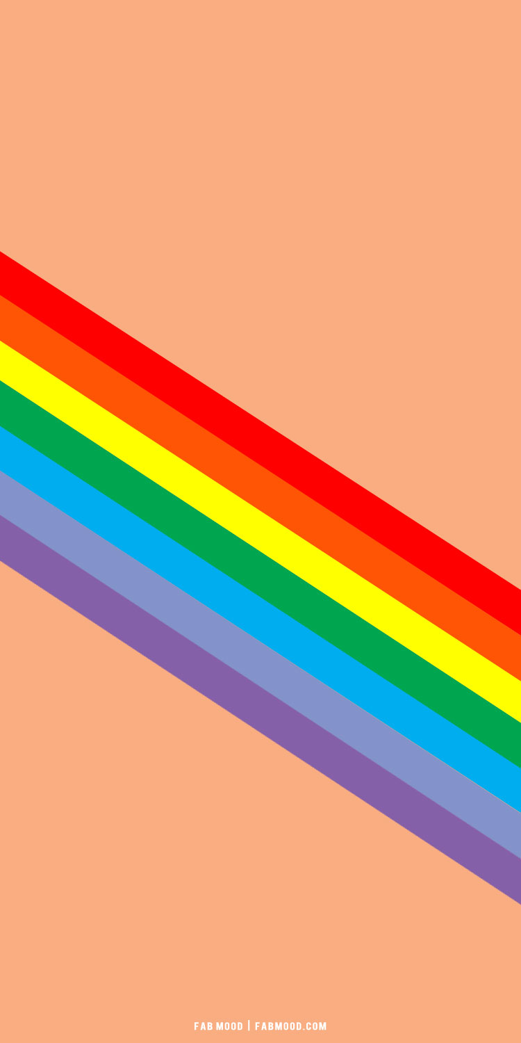 Pride Wallpaper Ideas for iPhones and Phones, Rainbow on Peach Backgroud