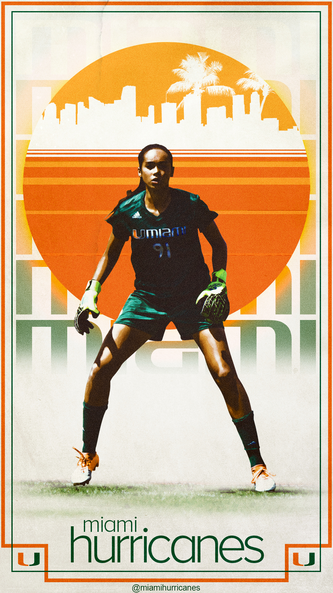 University of Miami Athletics Vintage Poster Wallpaper