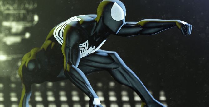 Wallpaper Black, Spider Man, Superhero, Art Desktop Wallpaper, HD Image, Picture, Background, 630a63