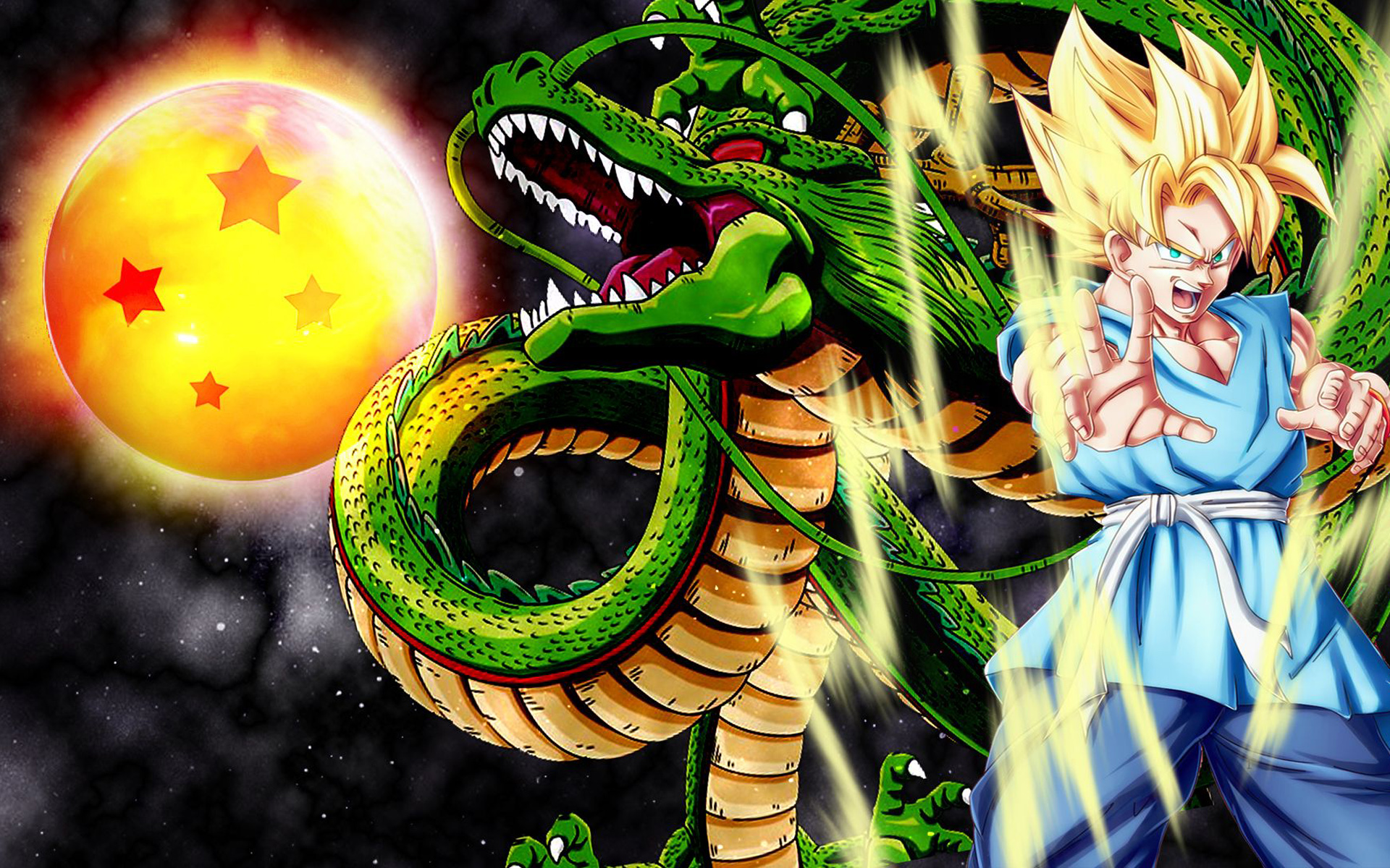 Download wallpaper Shenron, Son Goku, 4k, Dragon Ball Z, dragon, DBZ, manga, Dragon Ball for desktop with resolution 1920x1200. High Quality HD picture wallpaper