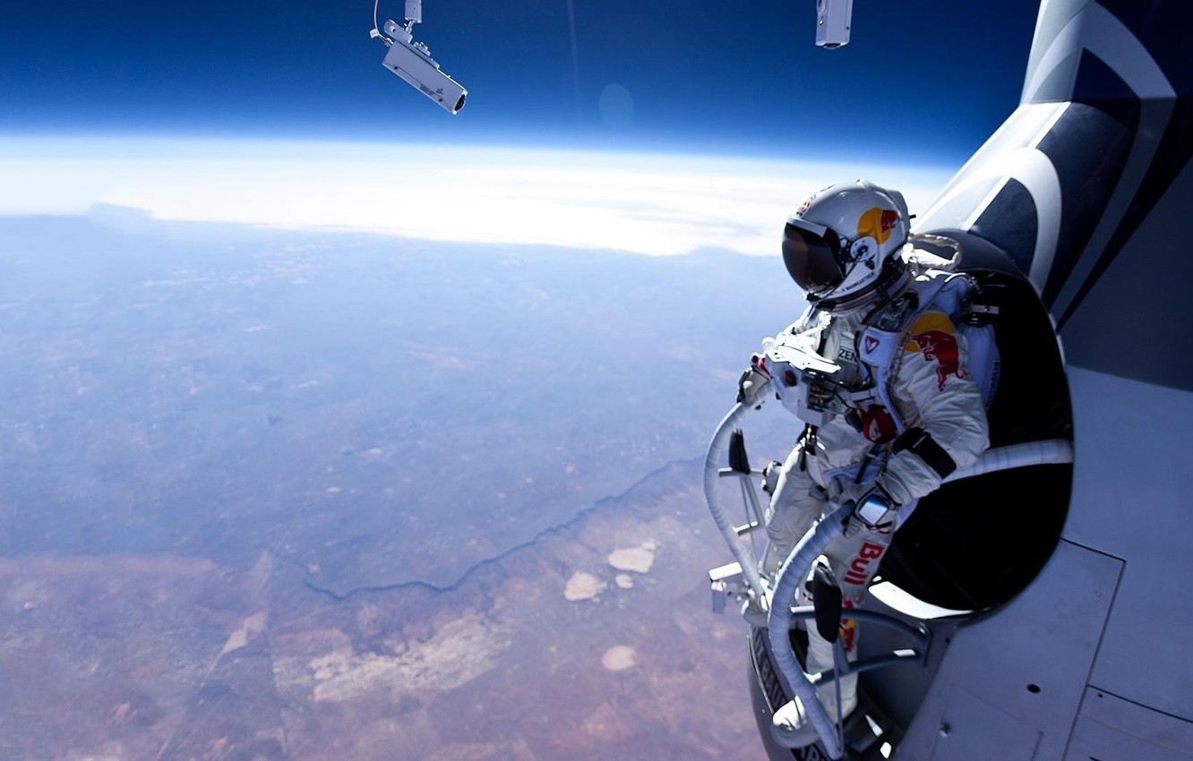 Wallpaper jump, stratosphere, Felix Baumgartner, Felix Baumgartner image for desktop, section спорт