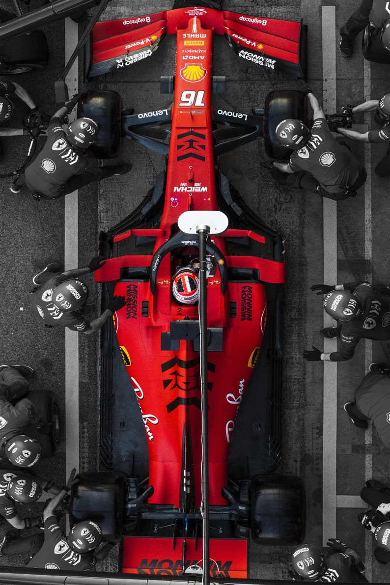Ferrari Charles Leclerc F1 4K Poster