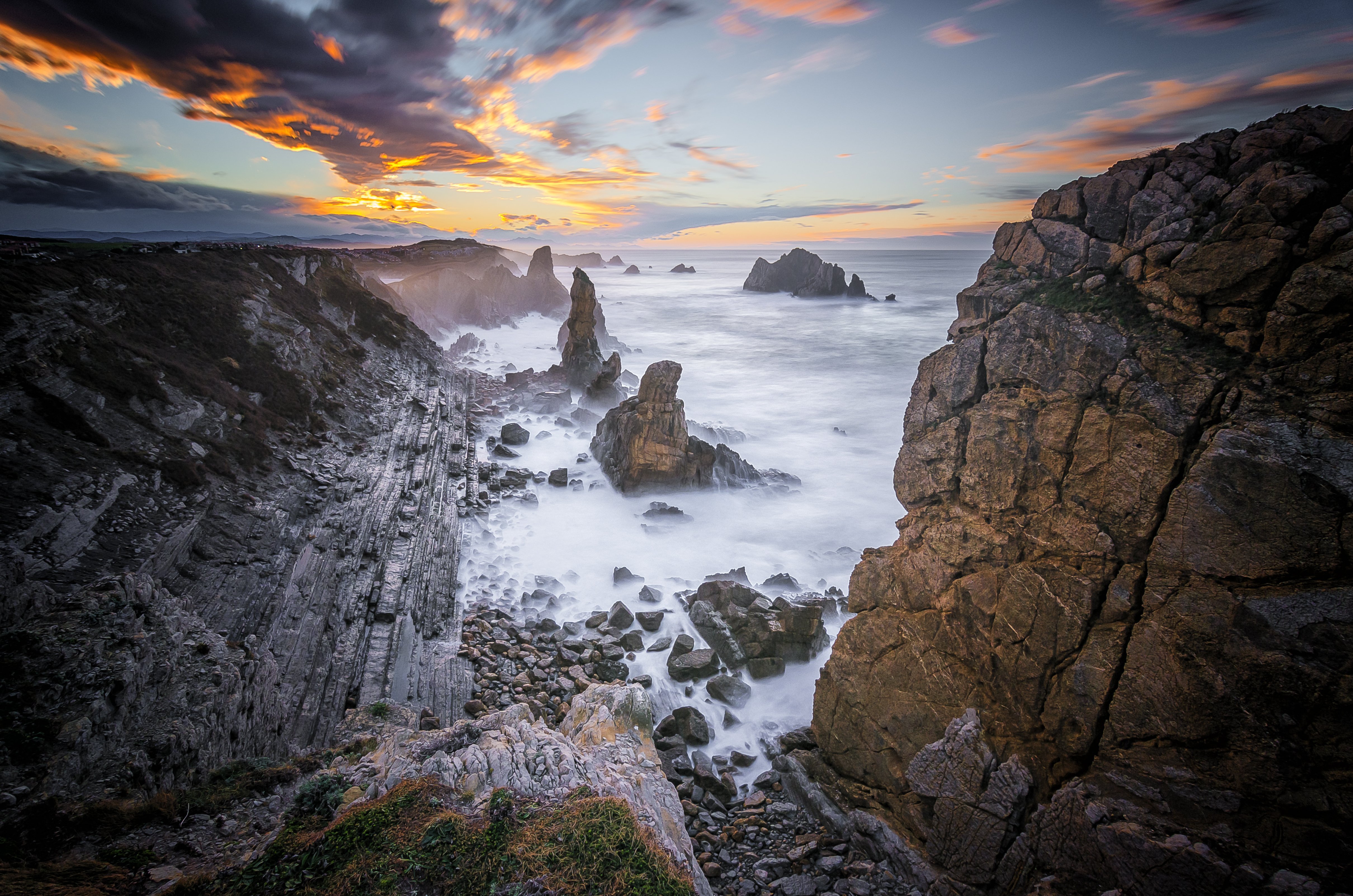 quebrada, Costa, De, Cantabria, Spain, Ocean, Sea, Coast, Shore, Beach Wallpaper HD / Desktop and Mobile Background