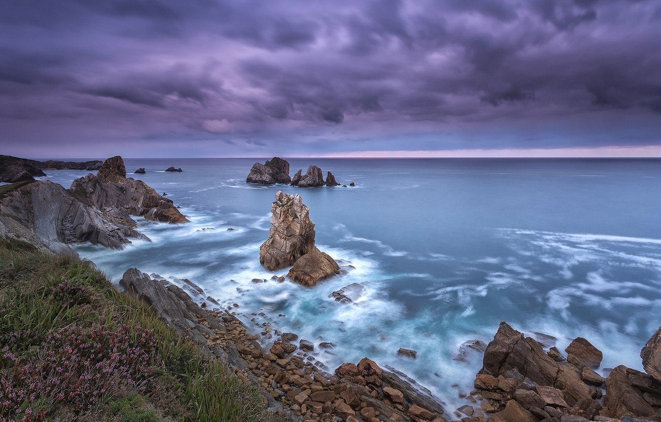 Wallpaper sea, the sky, rocks, excerpt, province, Cantabria, Northern Spain image for desktop, section пейзажи