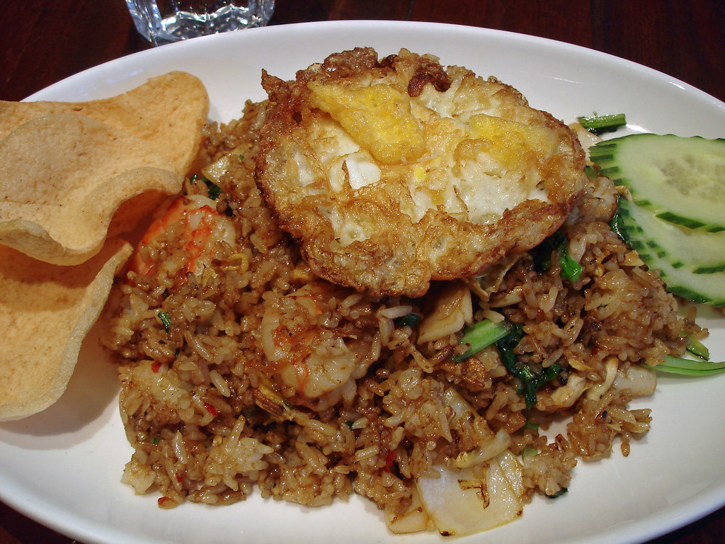 Nasi Goreng. I love fried eggs when the whites go all brown