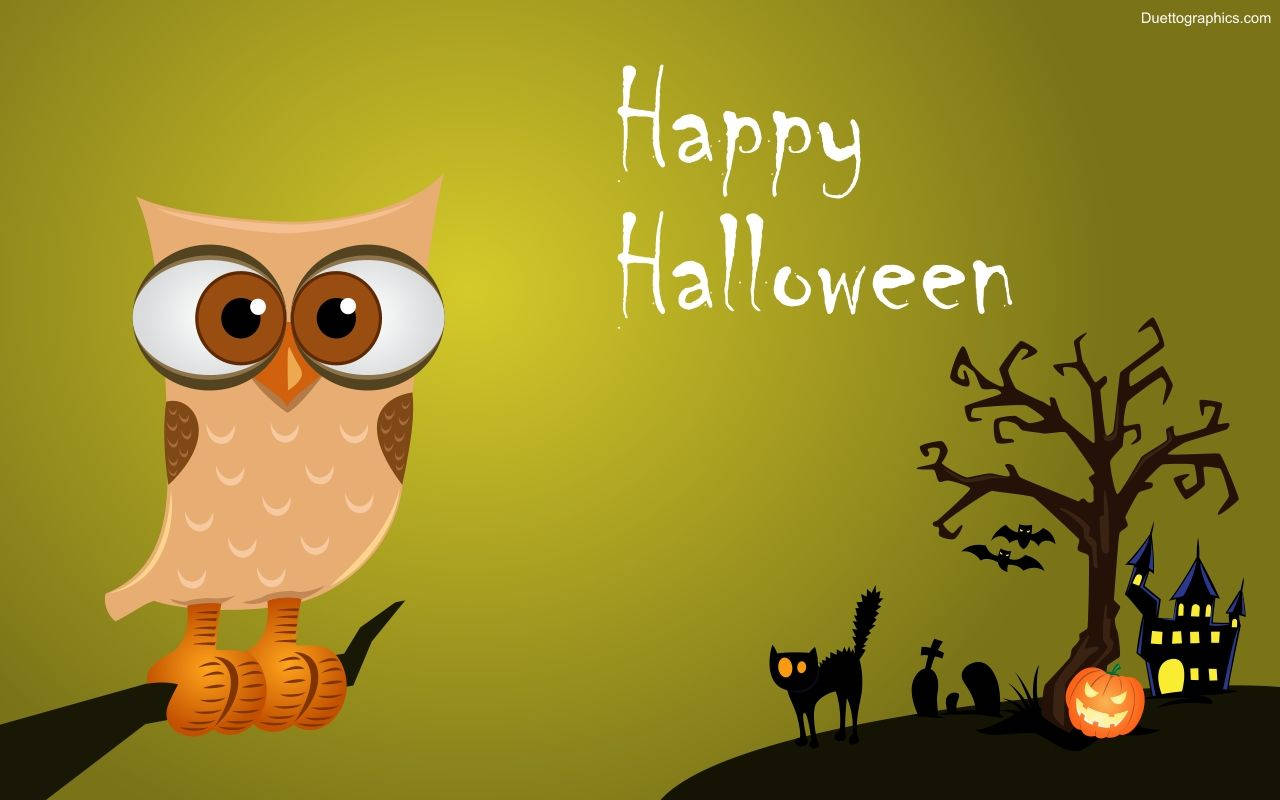 Download Kawaii Halloween Owl Wallpaper
