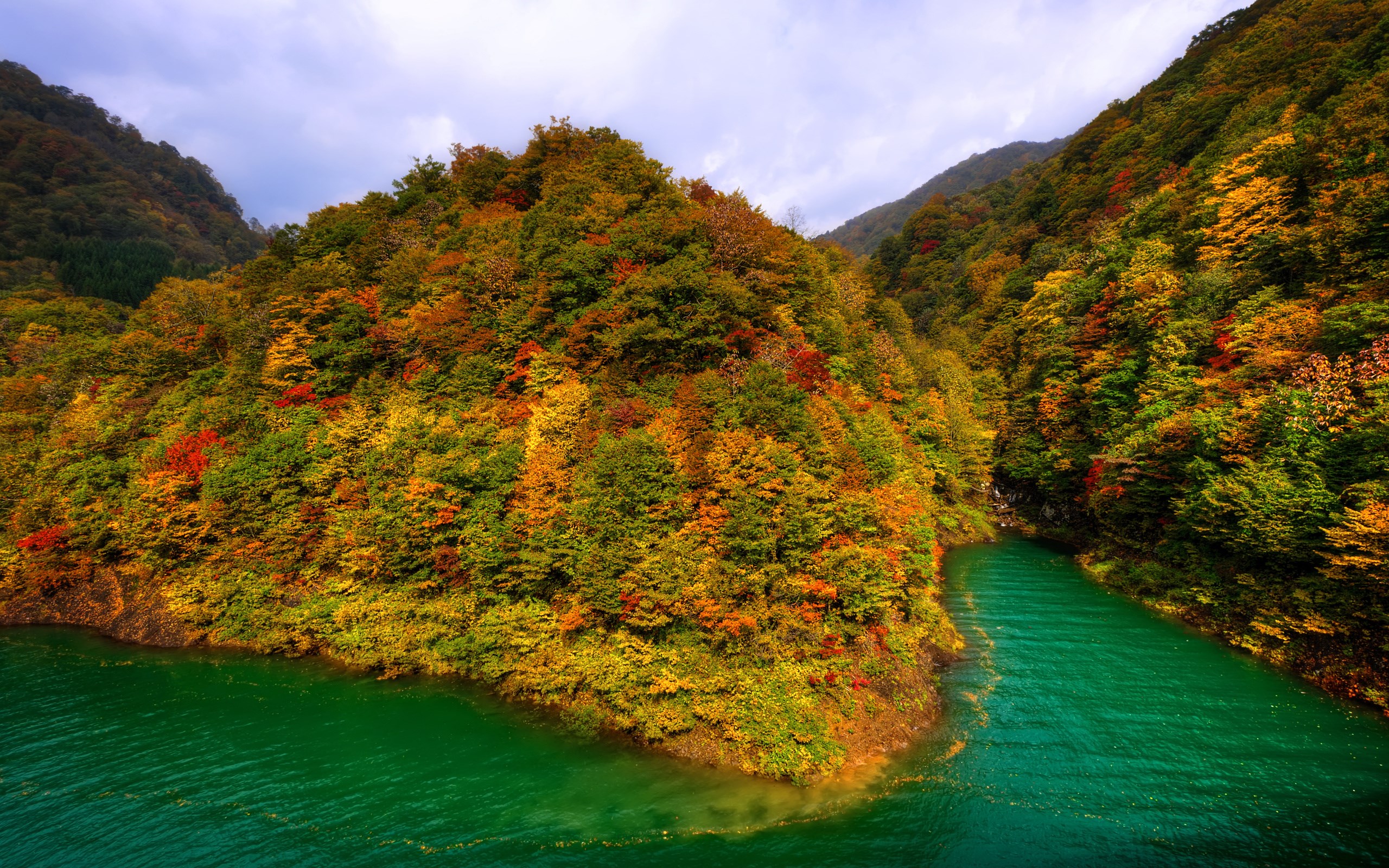 Mountains Japan Fall Forest Lake Autumn - [2560 X 1600]
