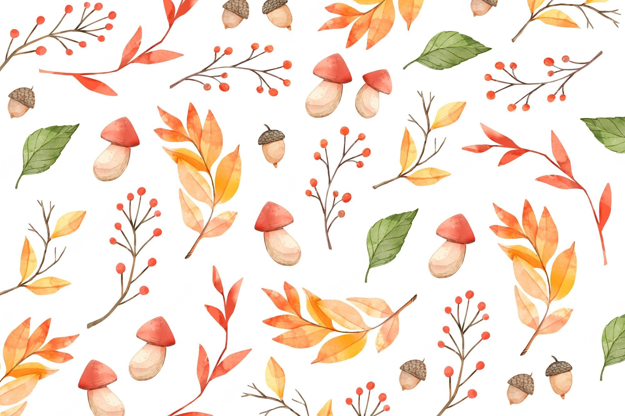 Autumn watercolor background Image. Free Vectors, & PSD