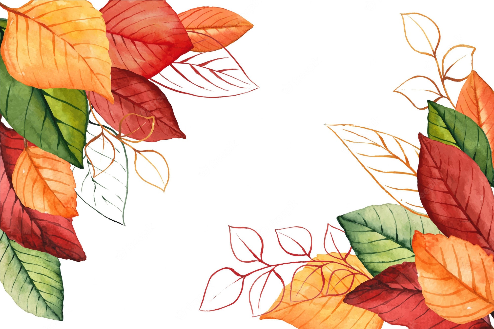Fall watercolor Image. Free Vectors, & PSD