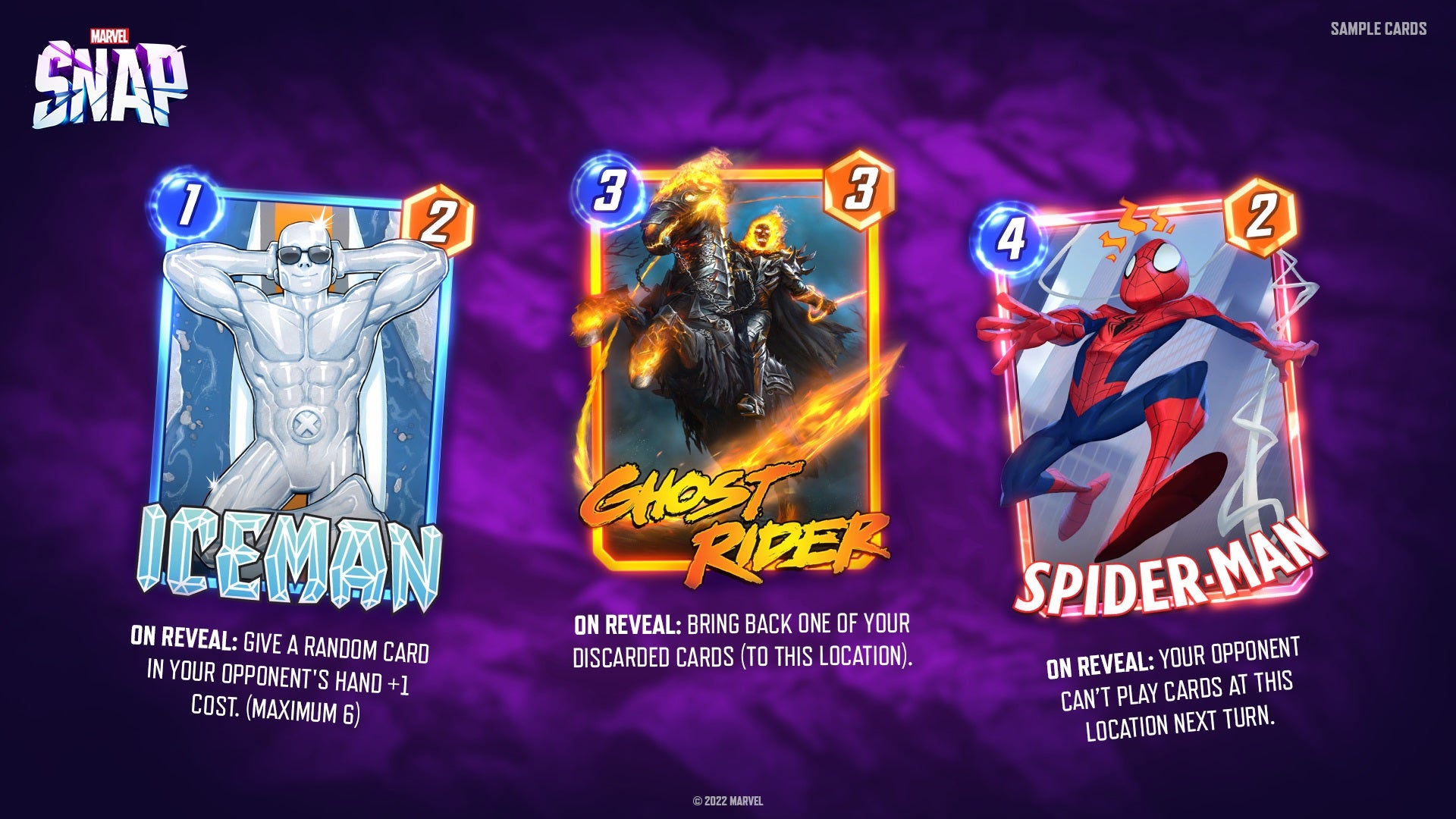 Recent gameplay showcase and card reveals for the upcoming game Marvel Snap