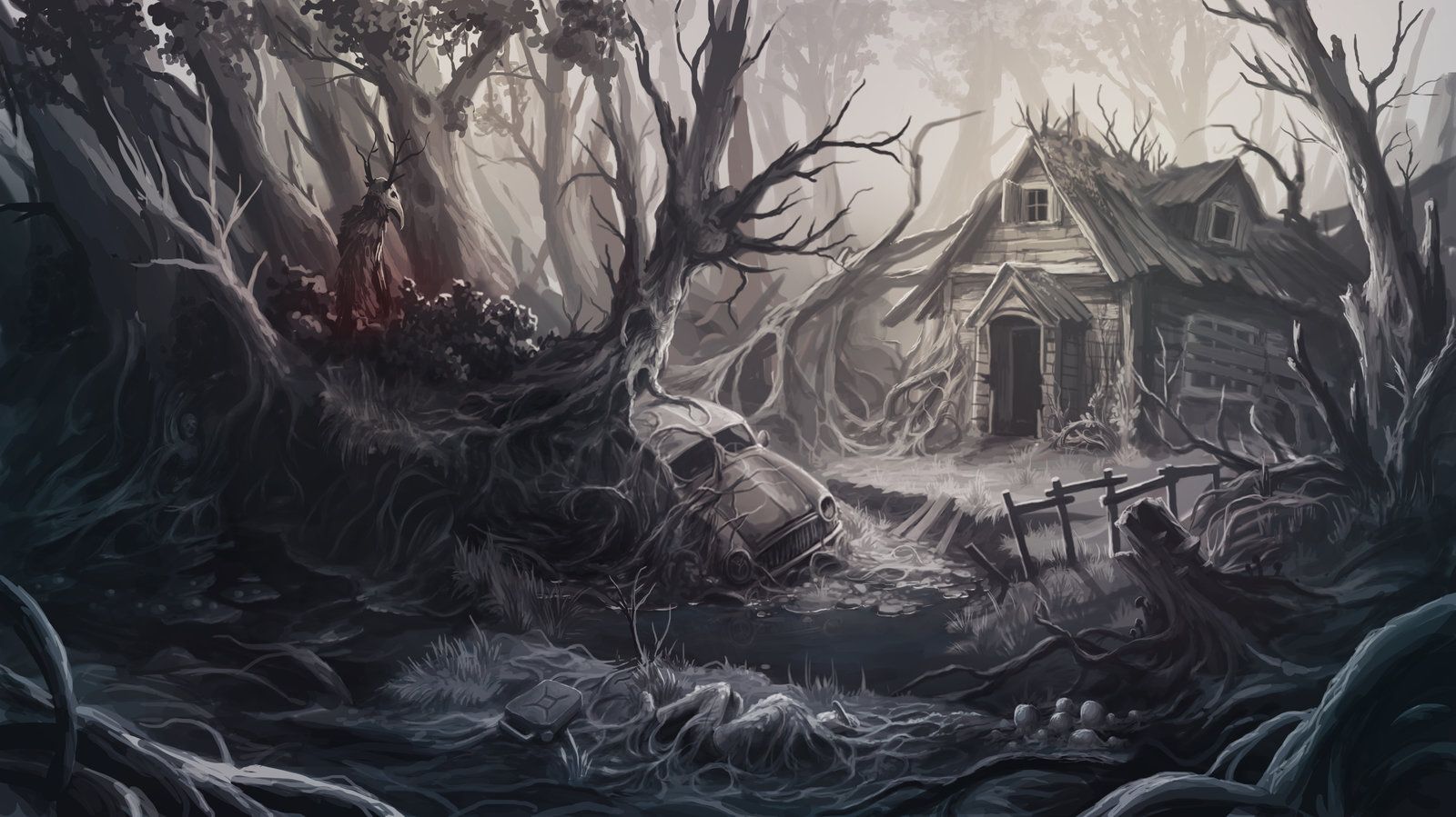 Darkwood. Horror art, Game art, Art prints for home