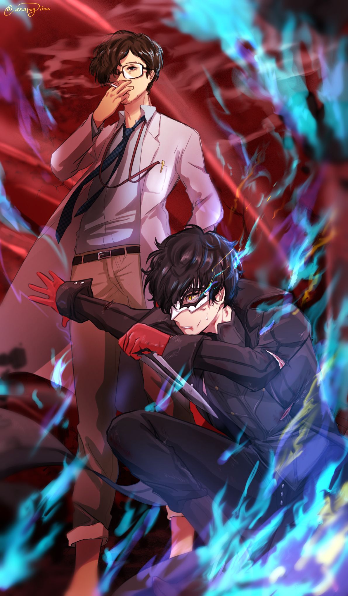 P5R Takuto Maruki & Joker by IIZU. Persona 5 anime, Persona 5 joker, Persona 5