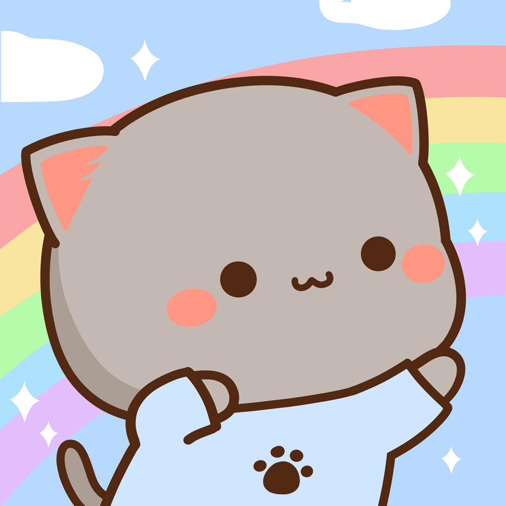 AESTHETIC Cute MOCHI CATS Peach and Goma 200 Icons 