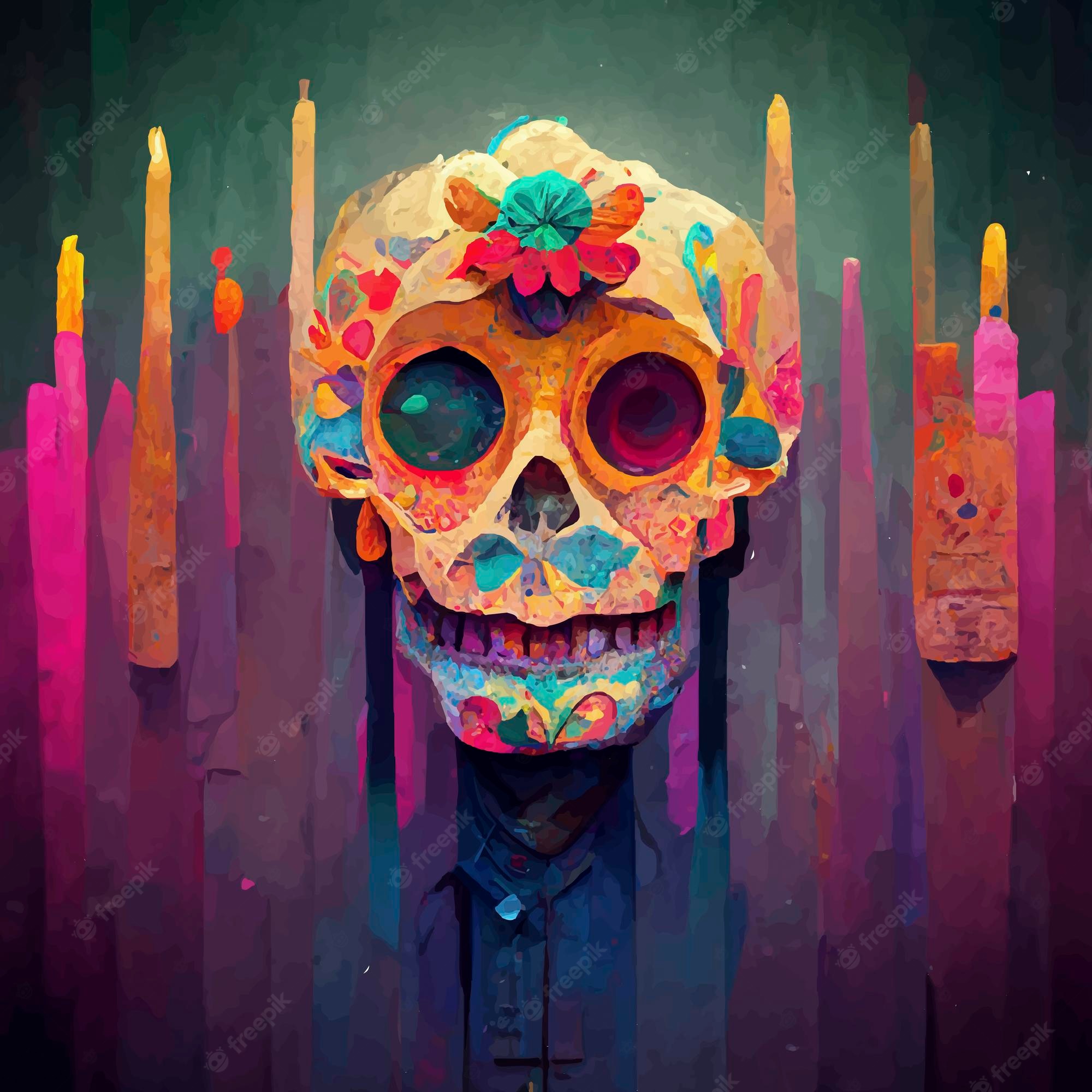 Premium Photo. Beautiful illustration of the day of the dead