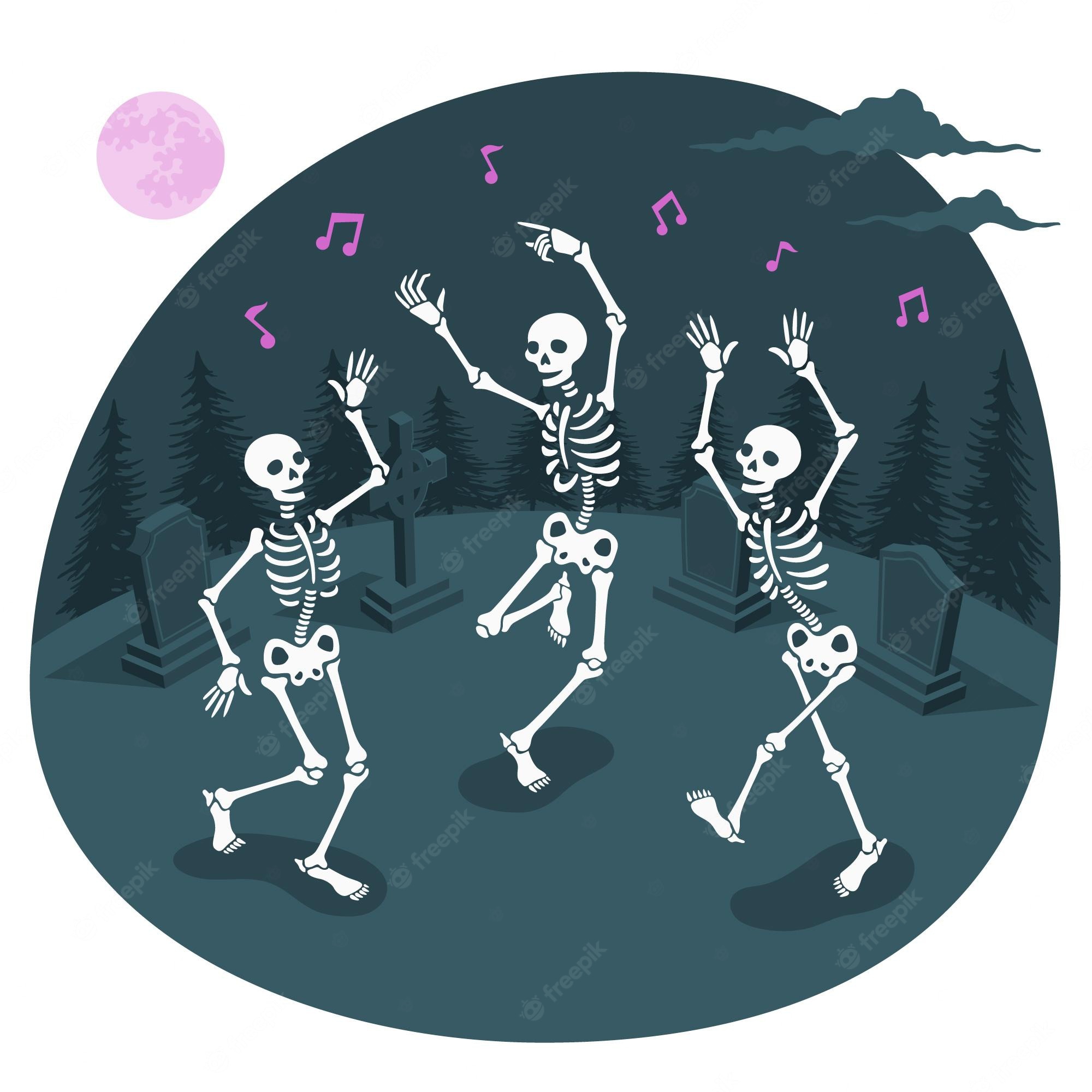 Dancing skeletons Image. Free Vectors, & PSD