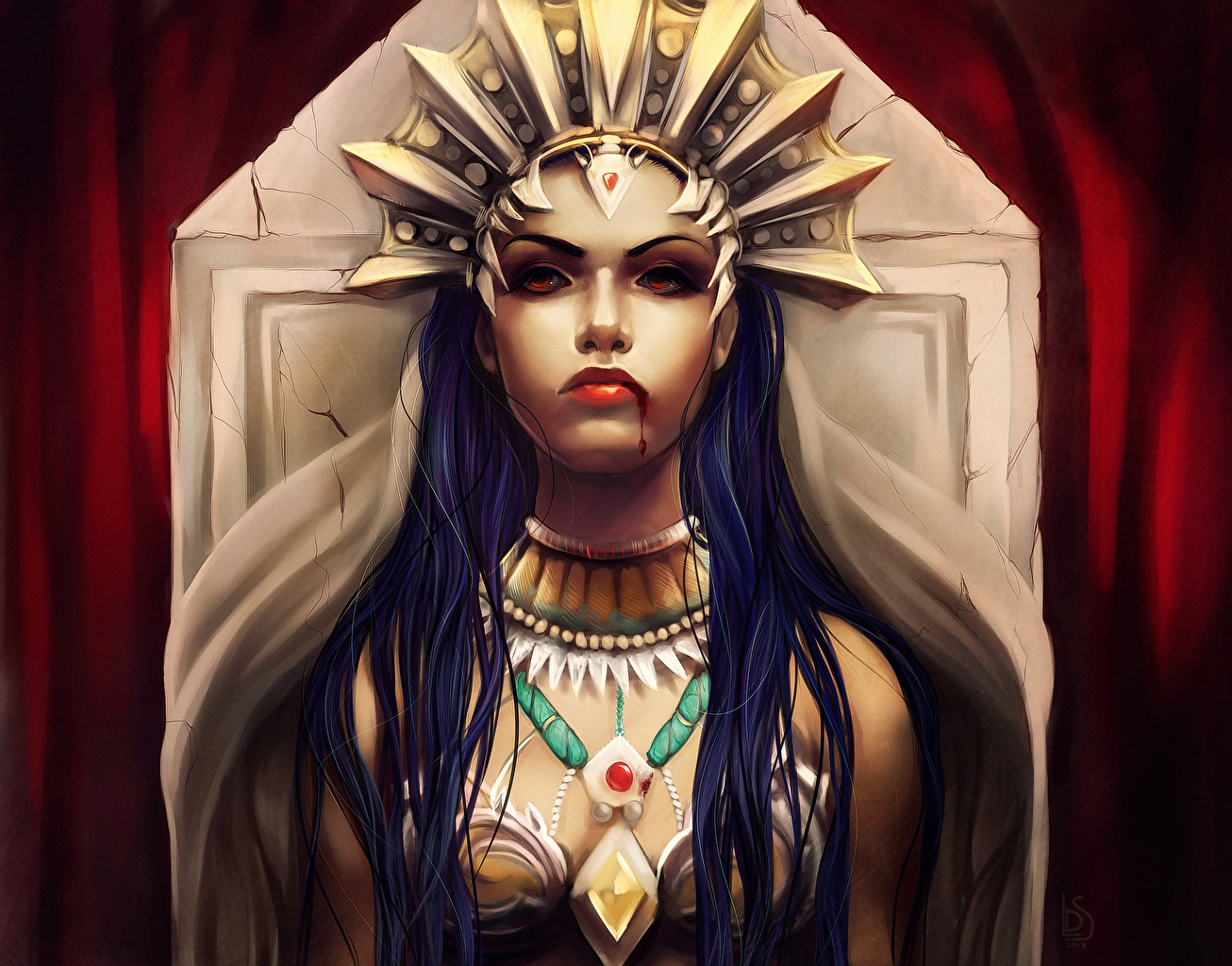 Desktop Wallpaper Vampires Gothic Fantasy Throne Akasha female