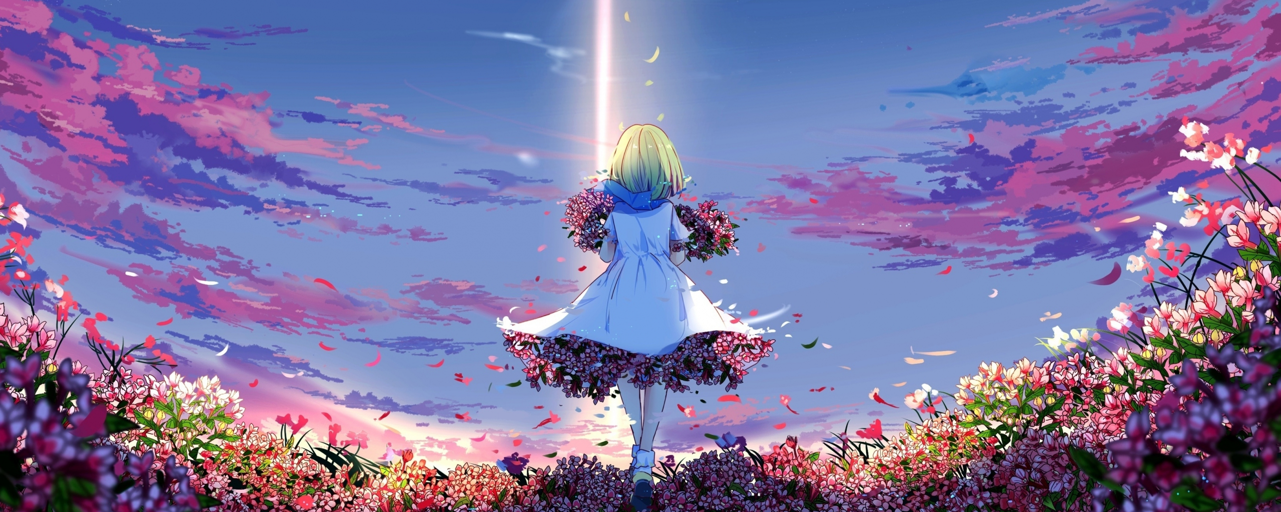 Download wallpaper 2560x1024 anime girl