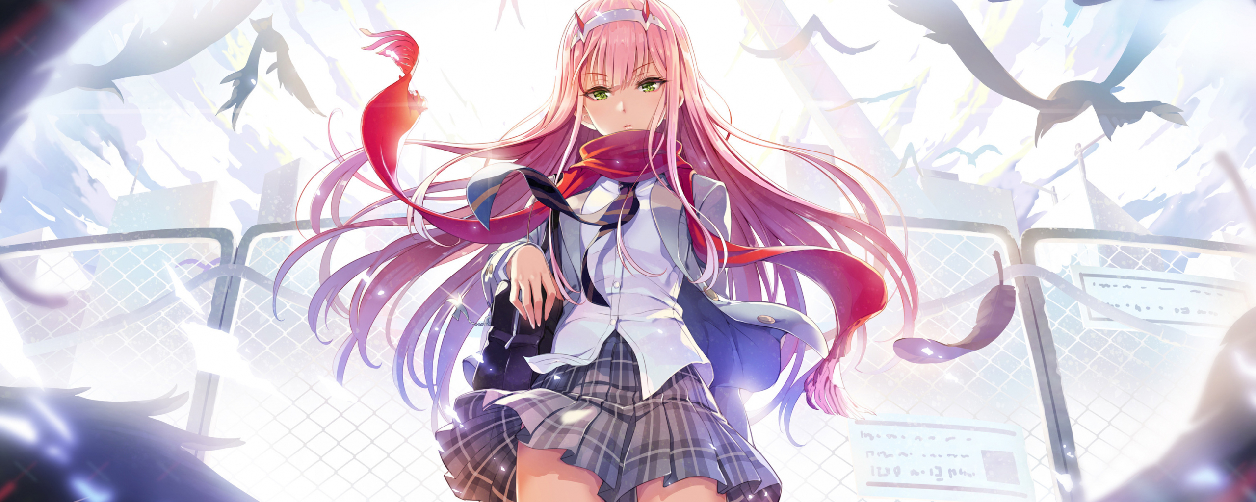 Download darling in the franxx, hot, anime girl, zero two 2560x1024 wallpaper, dual wide 21:9 2560x1024 HD image, background, 3634