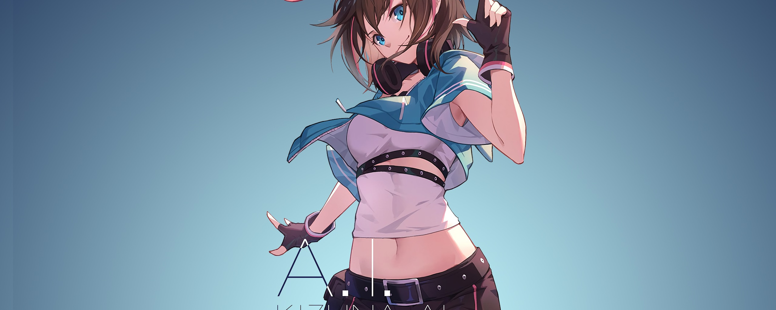 Download Hot, Kizuna AI, anime girl wallpaper, 2560x1024, Dual Wide, Wide 21:9, Widescreen