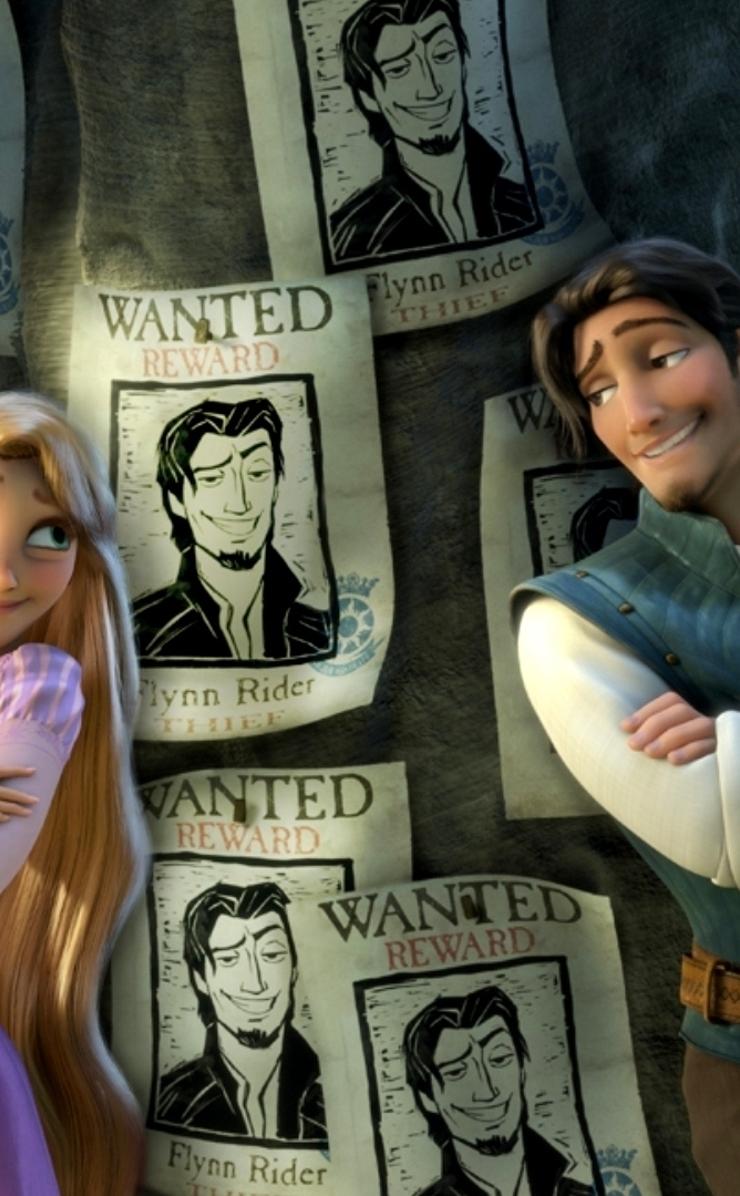 Rapunzel and Flynn Rider in the Tangled animation