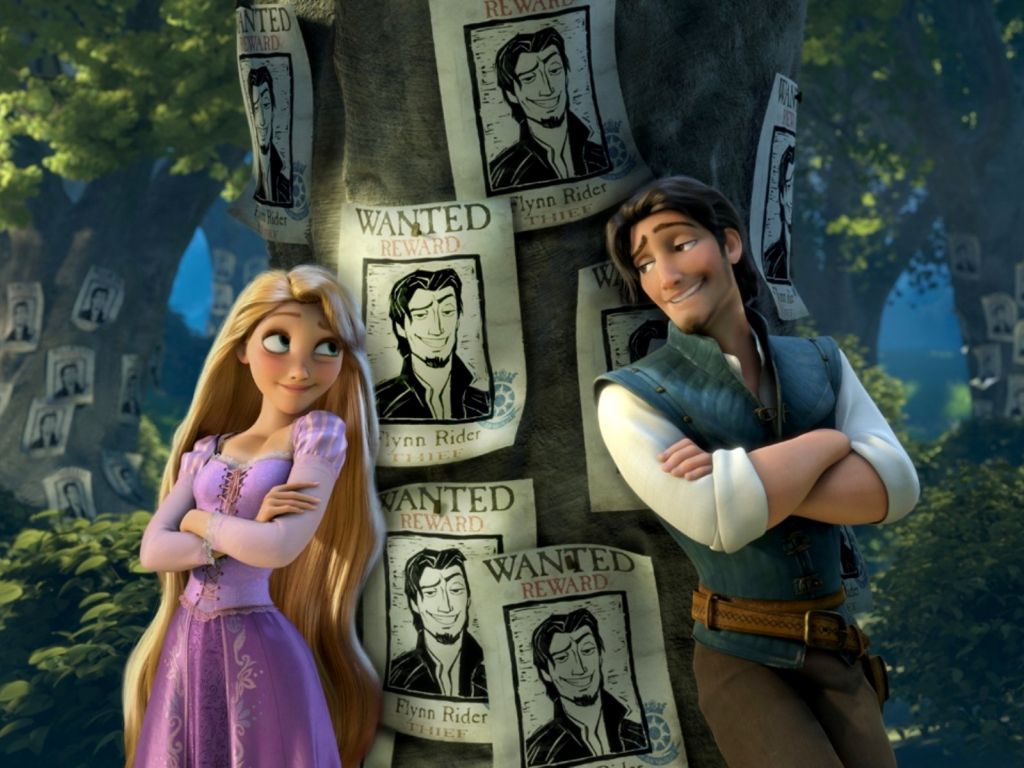 Tangled Rapunzel and Flynn wallpaper in 1024x768 resolution