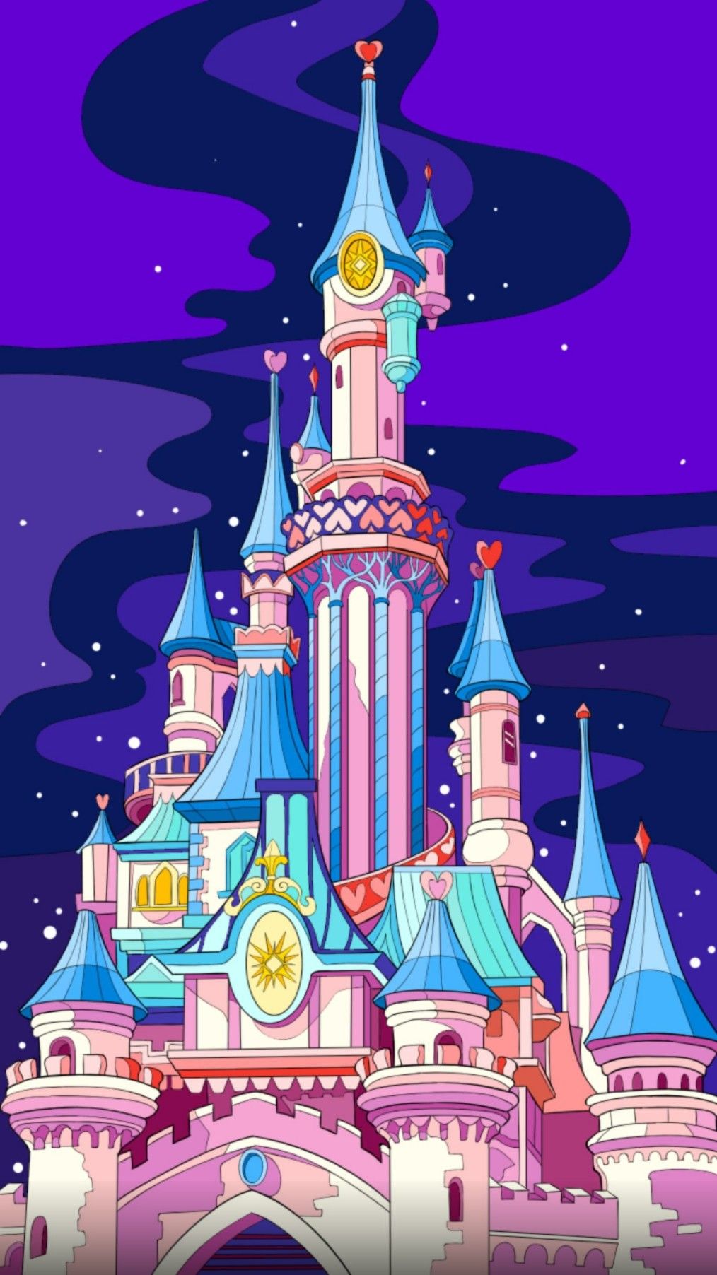 Color Castle. Cute disney drawings, Disney art, Castle cartoon
