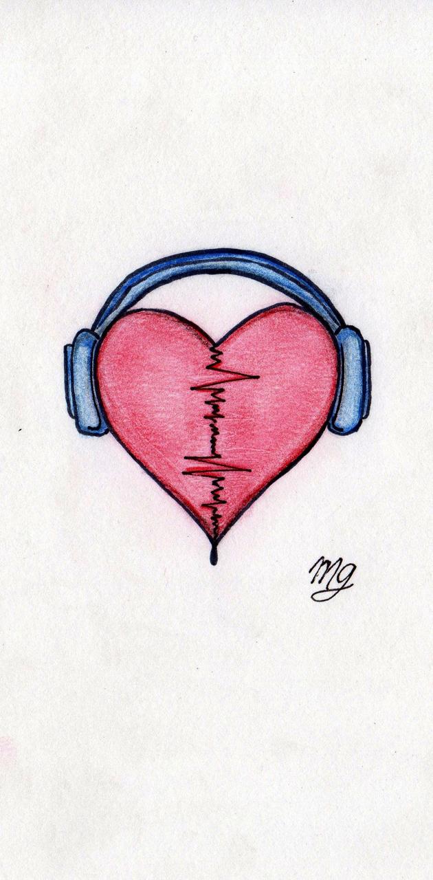 music heart wallpaper