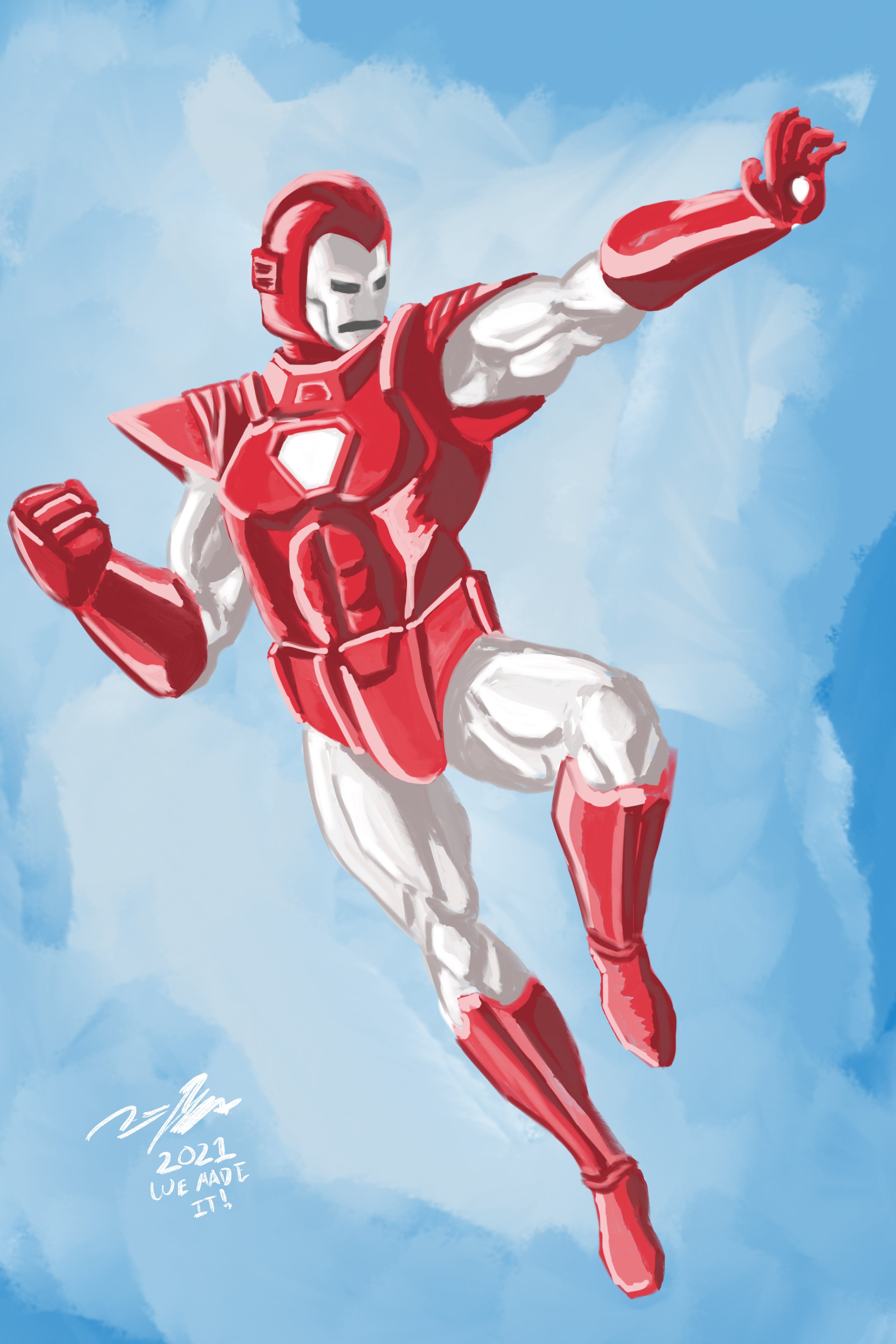 Silver Centurion Iron Man First Digital Painting of I want to get better this year. [OC]