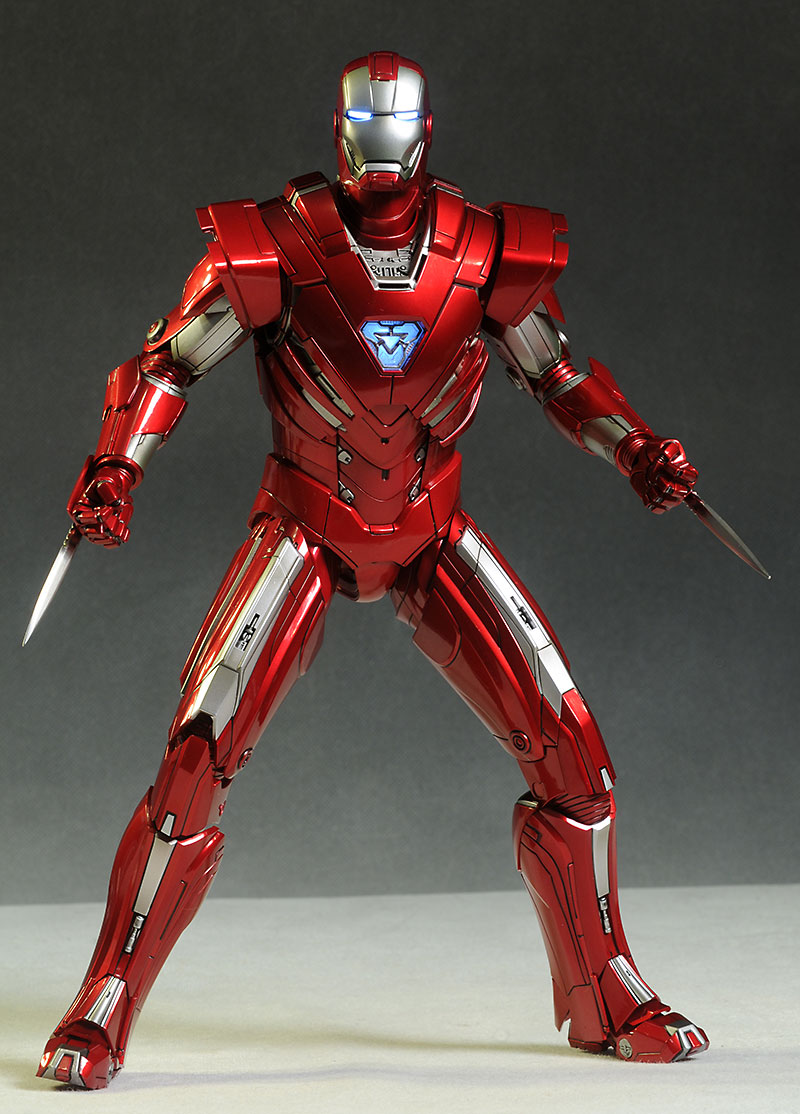 Review and photo of Iron Man Silver Centurion action figure from Hot Toys