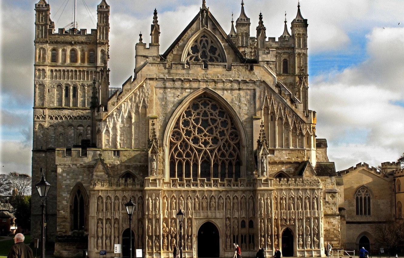 Wallpaper Gothic, England, Church, Cathedral, architecture, Cathedral, England, Church, St. Peter, Cathedral, of St. Peter, Exeter image for desktop, section разное