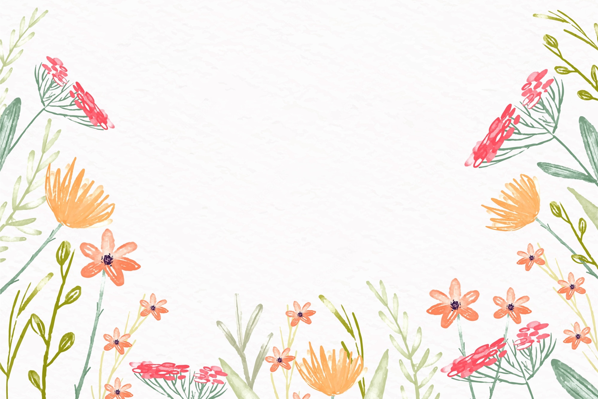 Premium Vector. Watercolor flowers wallpaper in pastel colors design