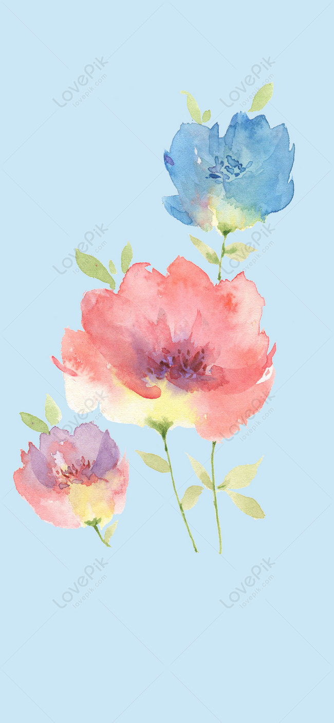 Watercolor Flower Cell Phone Wallpaper Image Free Download