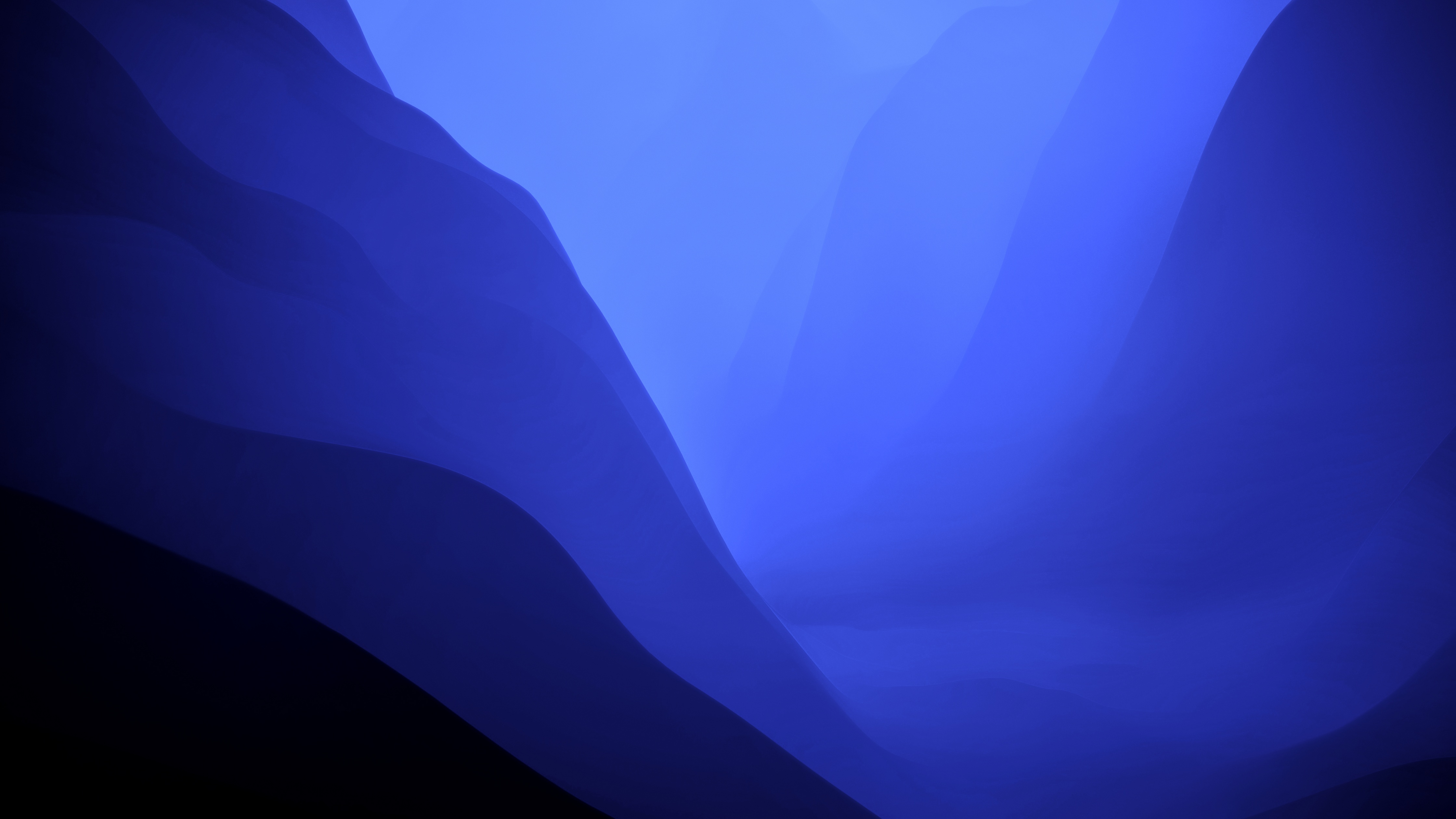 macOS Monterey Wallpaper 4K, Stock, Blue, Dark Mode, Layers, 5K, Gradients