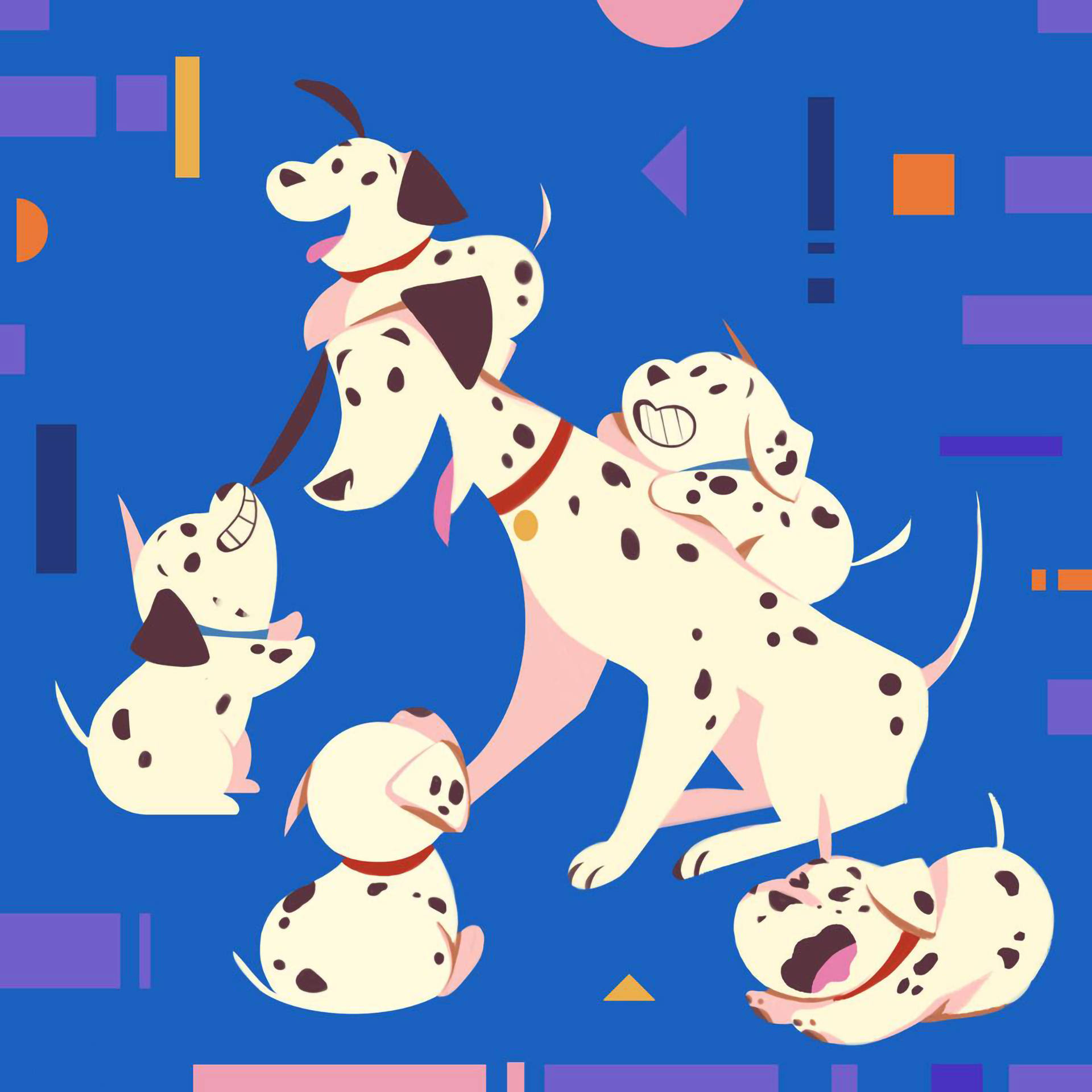 Download 101 Dalmatians Playing With Pongo Wallpaper
