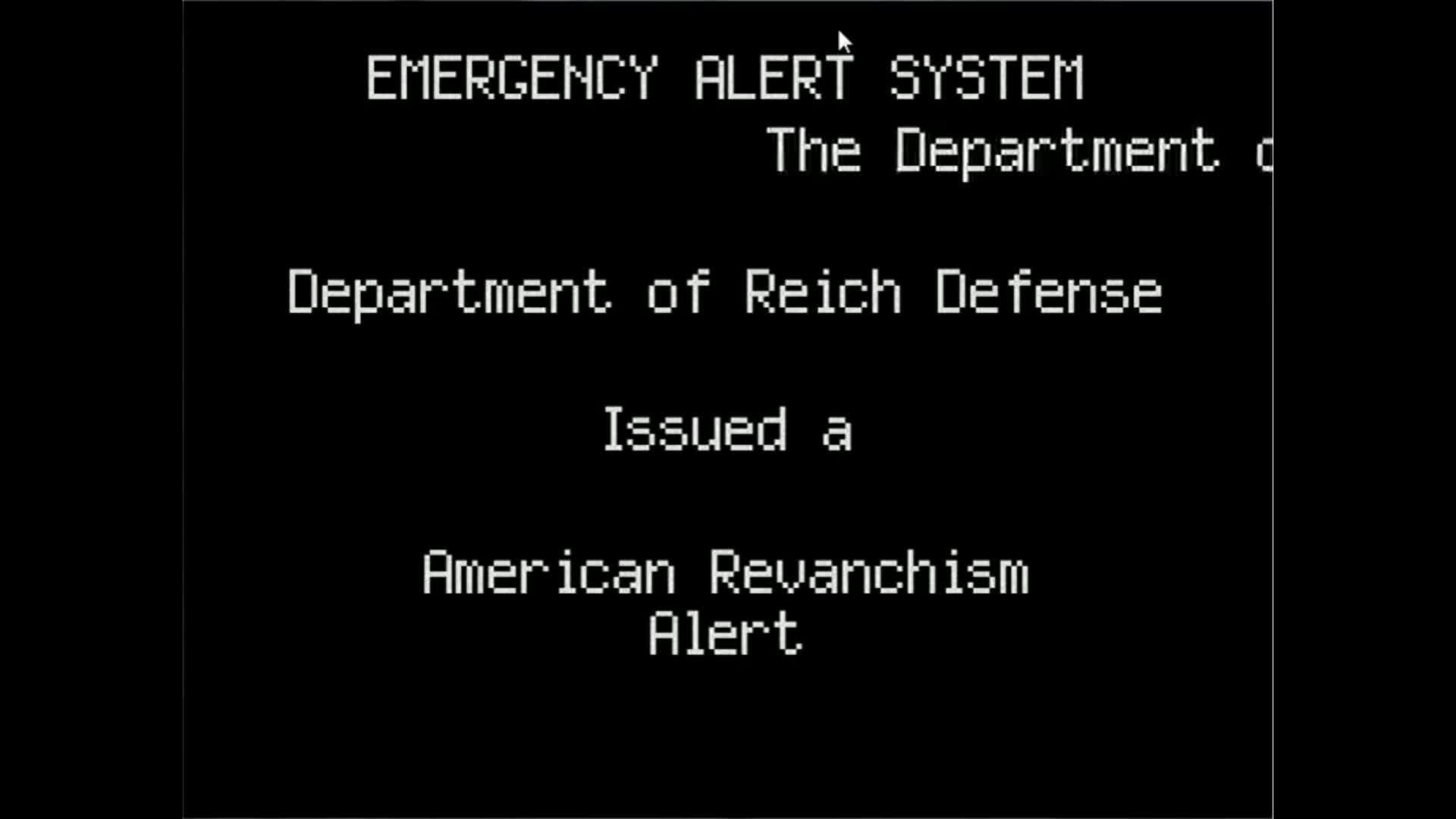 The Emergency Alert System of the American Reich video in the High Castle mod for Victoria 2: Heart of Darkness
