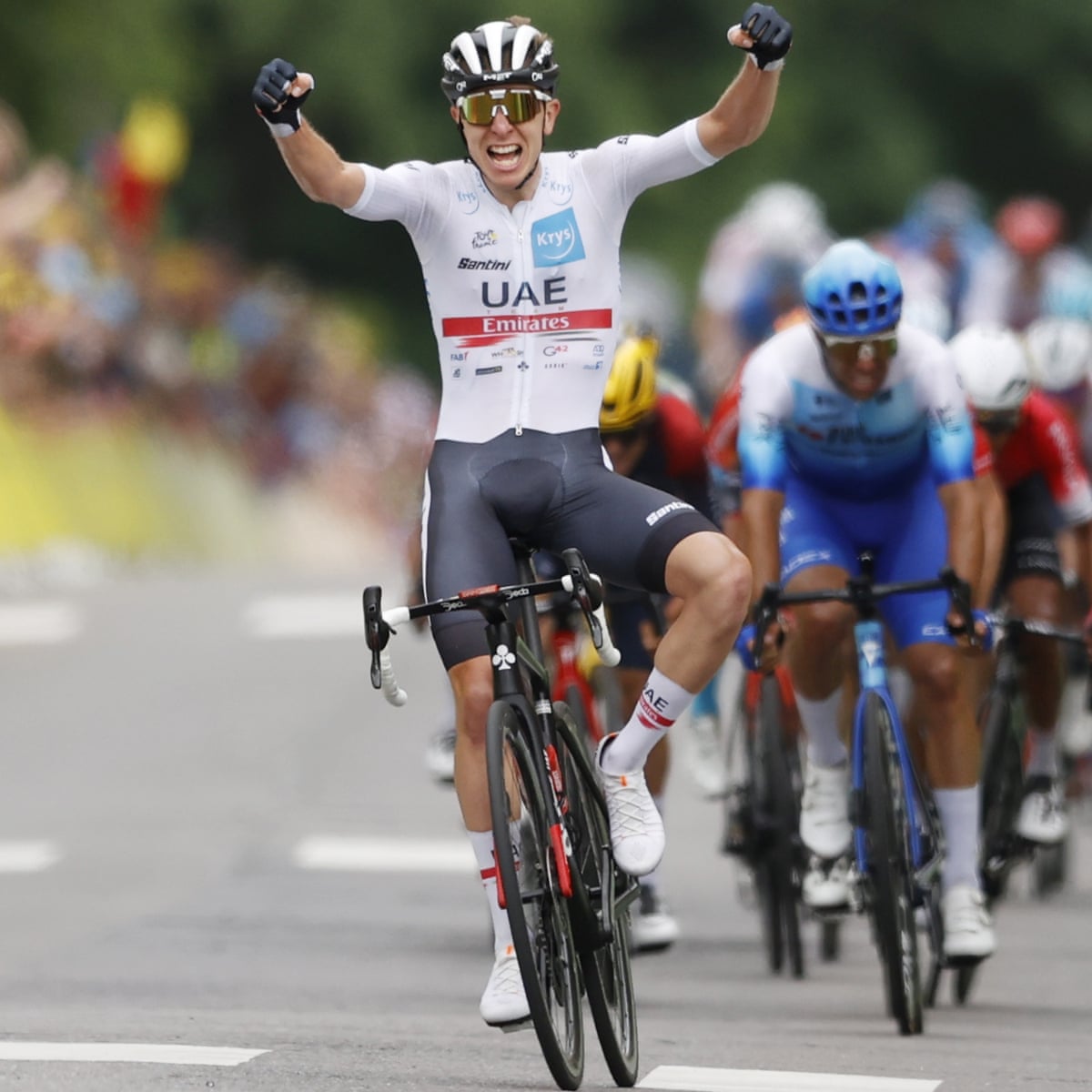 Tadej Pogacar storms into yellow jersey with Tour de France stage six triumph. Tour de France