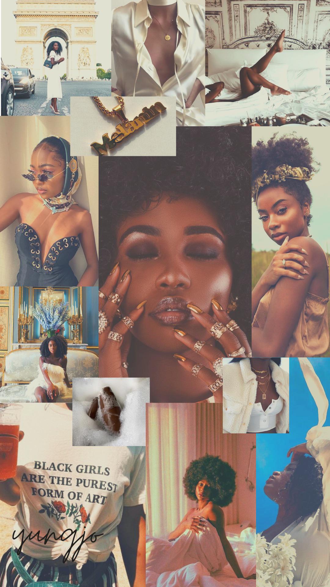 Made this collage wallpaper. Black girl magic ✨
