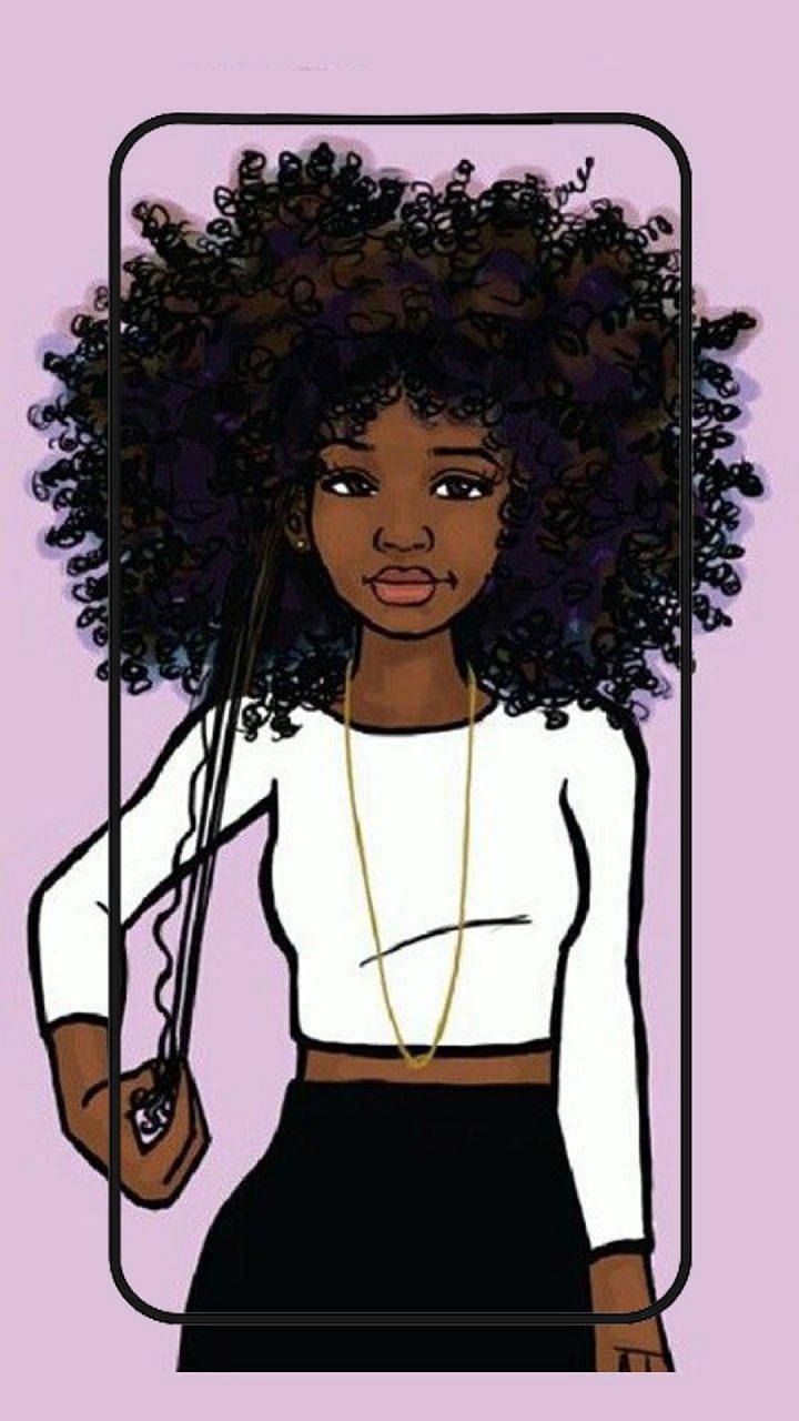 Download Cute Black Girl Afro Aesthetic Wallpaper