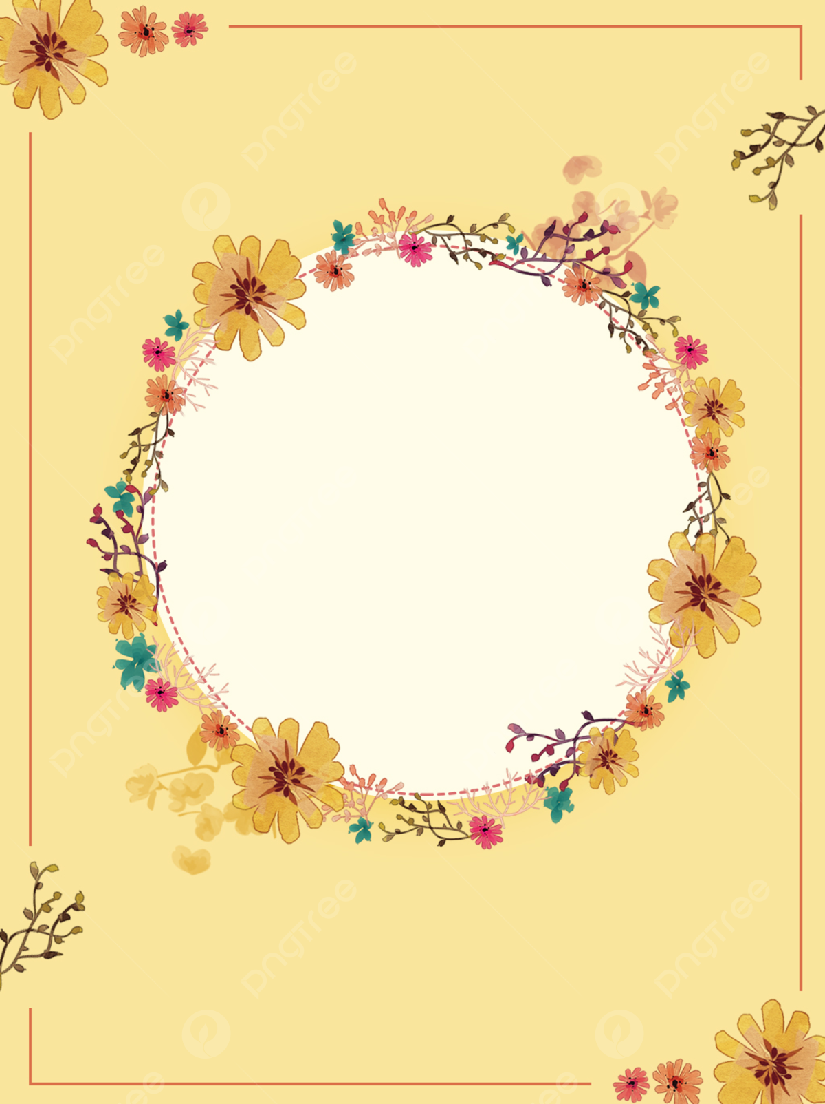 Simple Autumn Floral Background, Simple, Flower, Flowers Background Image for Free Download