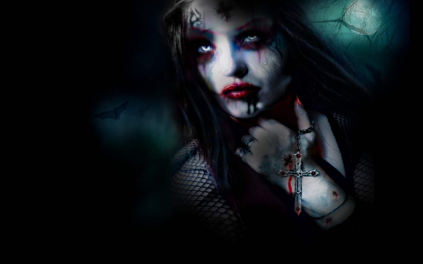 starrayne, Dark, Horror, Gothic, Vampire, Fantasy, Art, Face, Blood Wallpaper HD / Desktop and Mobile Background