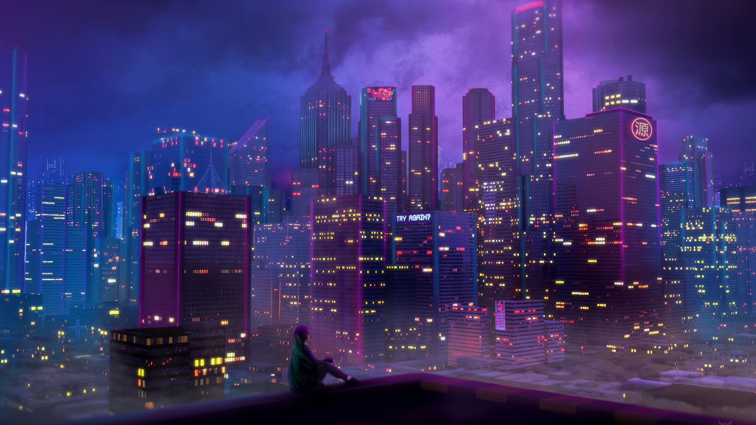 Anime Girl City Night Wallpapers - Wallpaper Cave