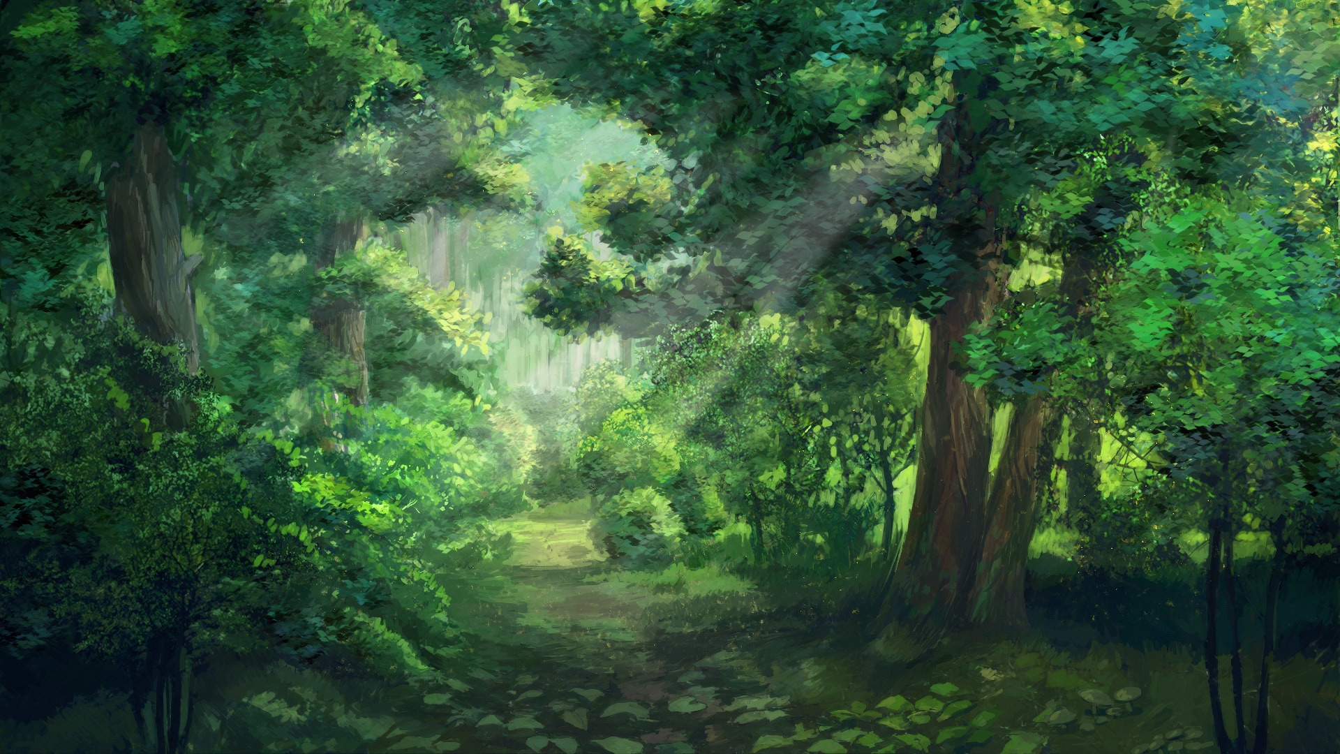 Anime girl forest wallpaper