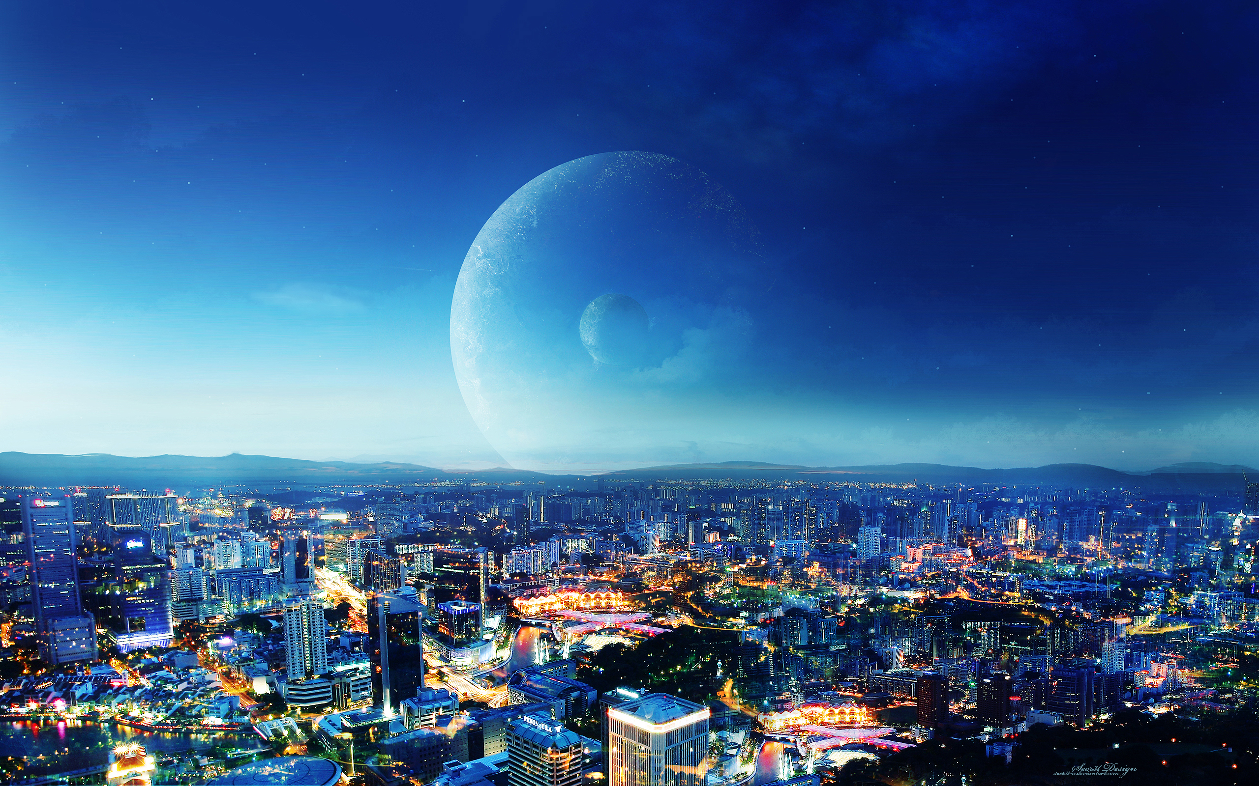 Wallpaper 4k CIty Night Fantasy Wallpaper