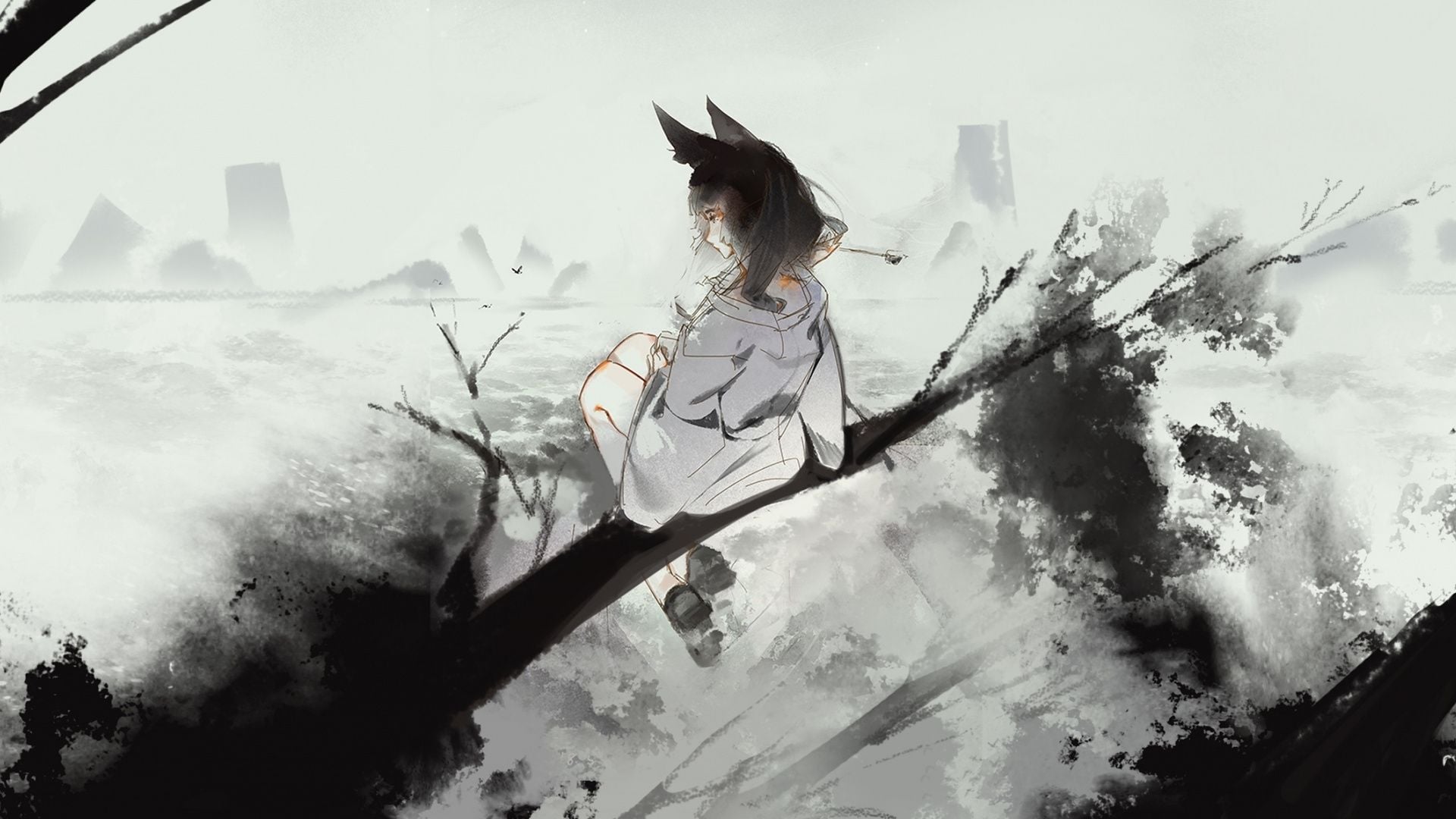 Anime Black And White Desktop Wallpapers - Wallpaper Cave