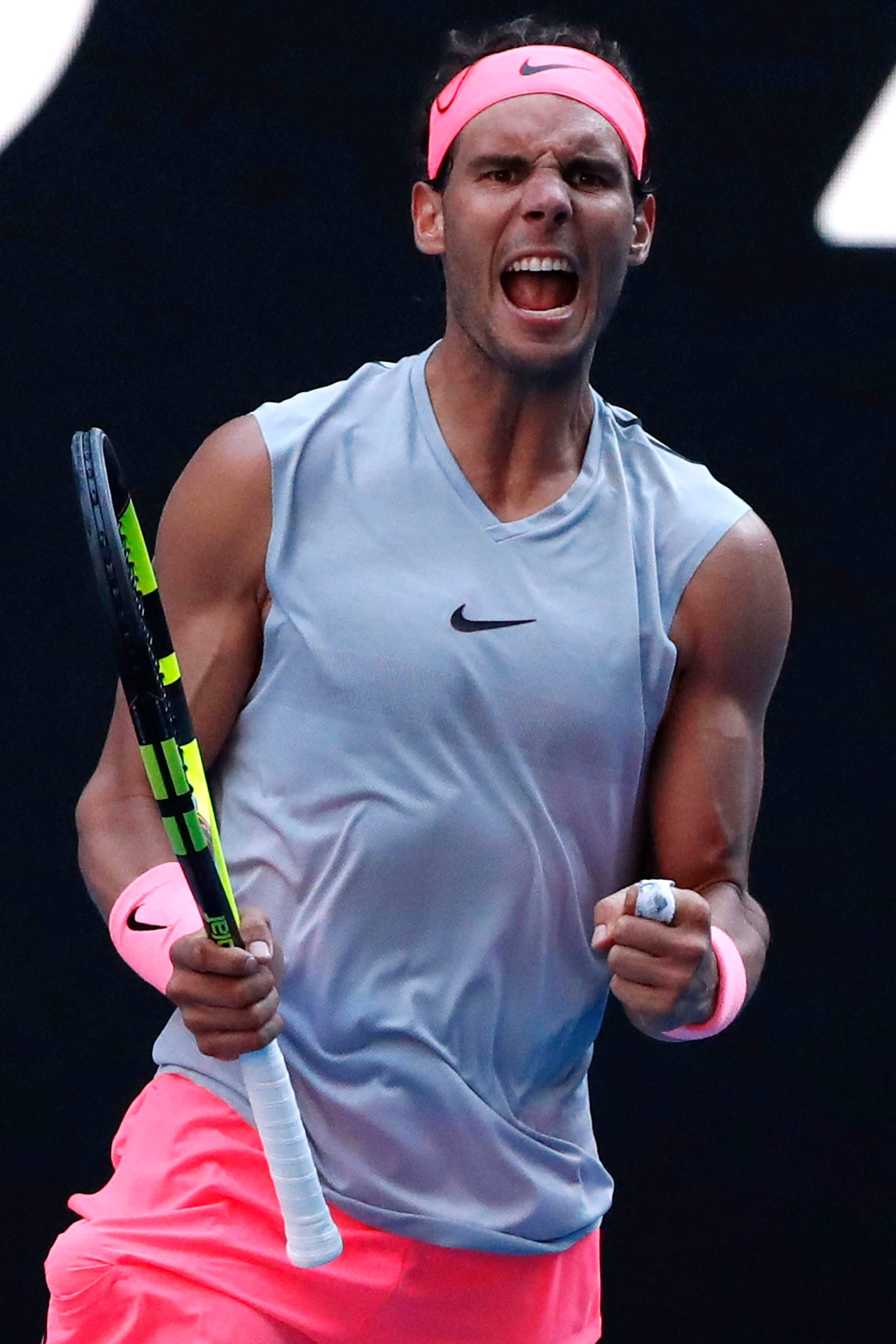 Download Rafael Nadal Hyped Up Expression Wallpaper