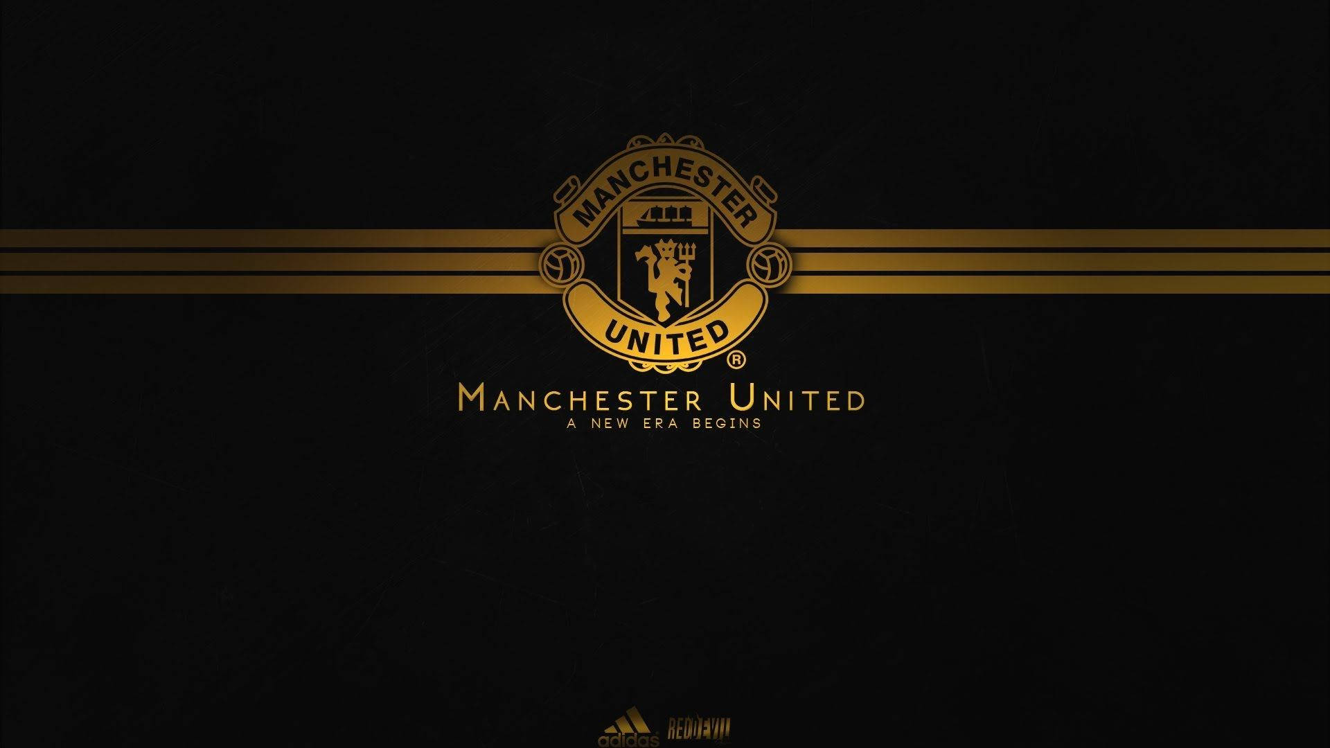 Download Gold Manchester United Logo Wallpaper