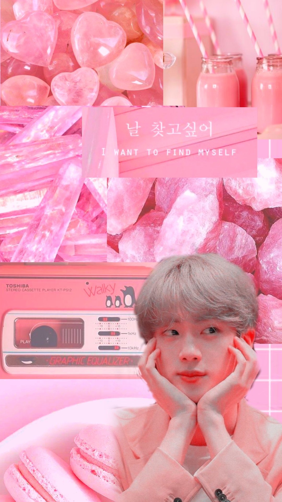 Twitter 上的Black_Roses：Pink aesthetic wallpaper of BTS Jin :D!! #SEOKJIN #ARMY #aesthetic