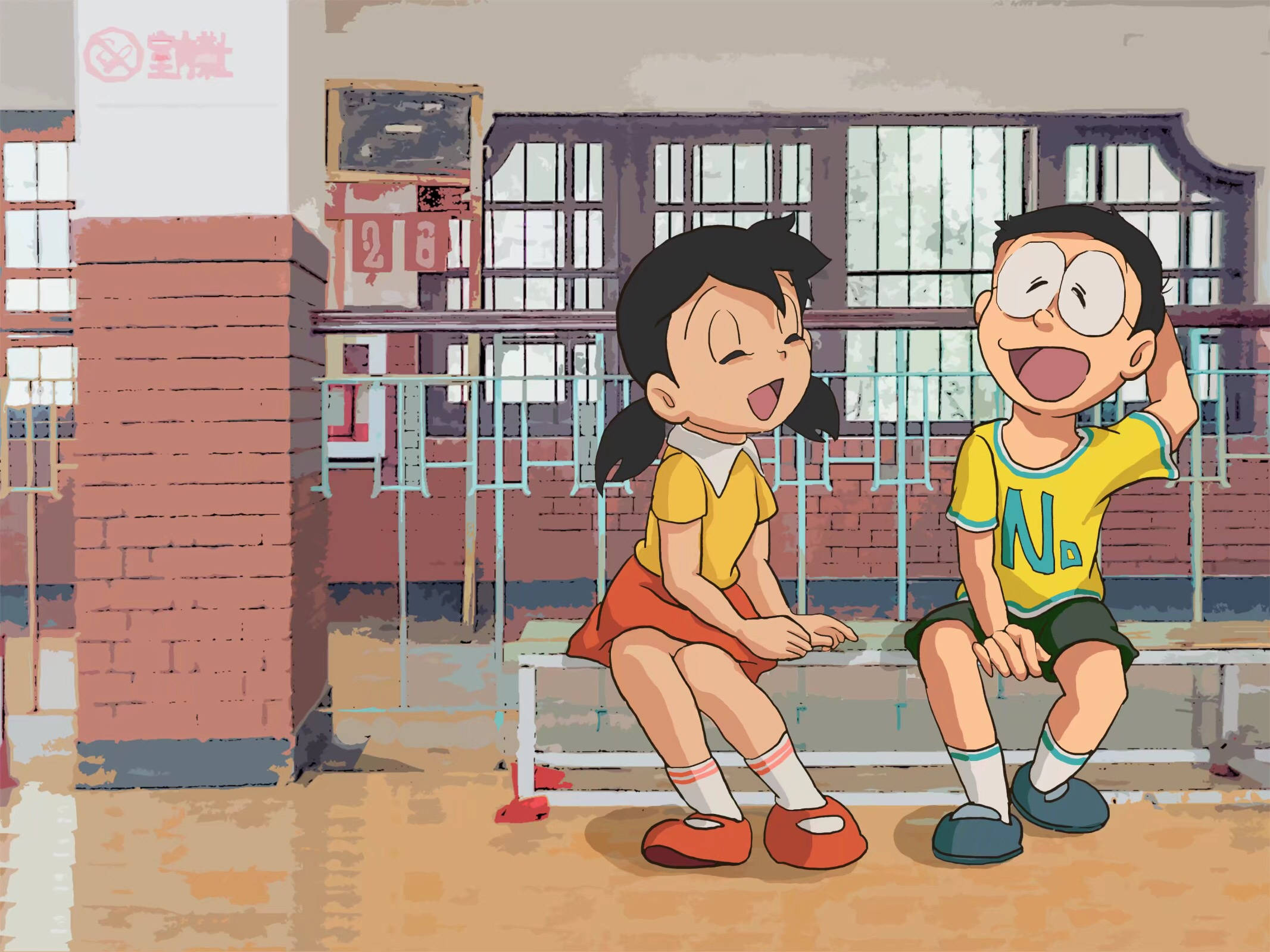 Download Nobita And Shizuka Of Doraemon Wallpaper