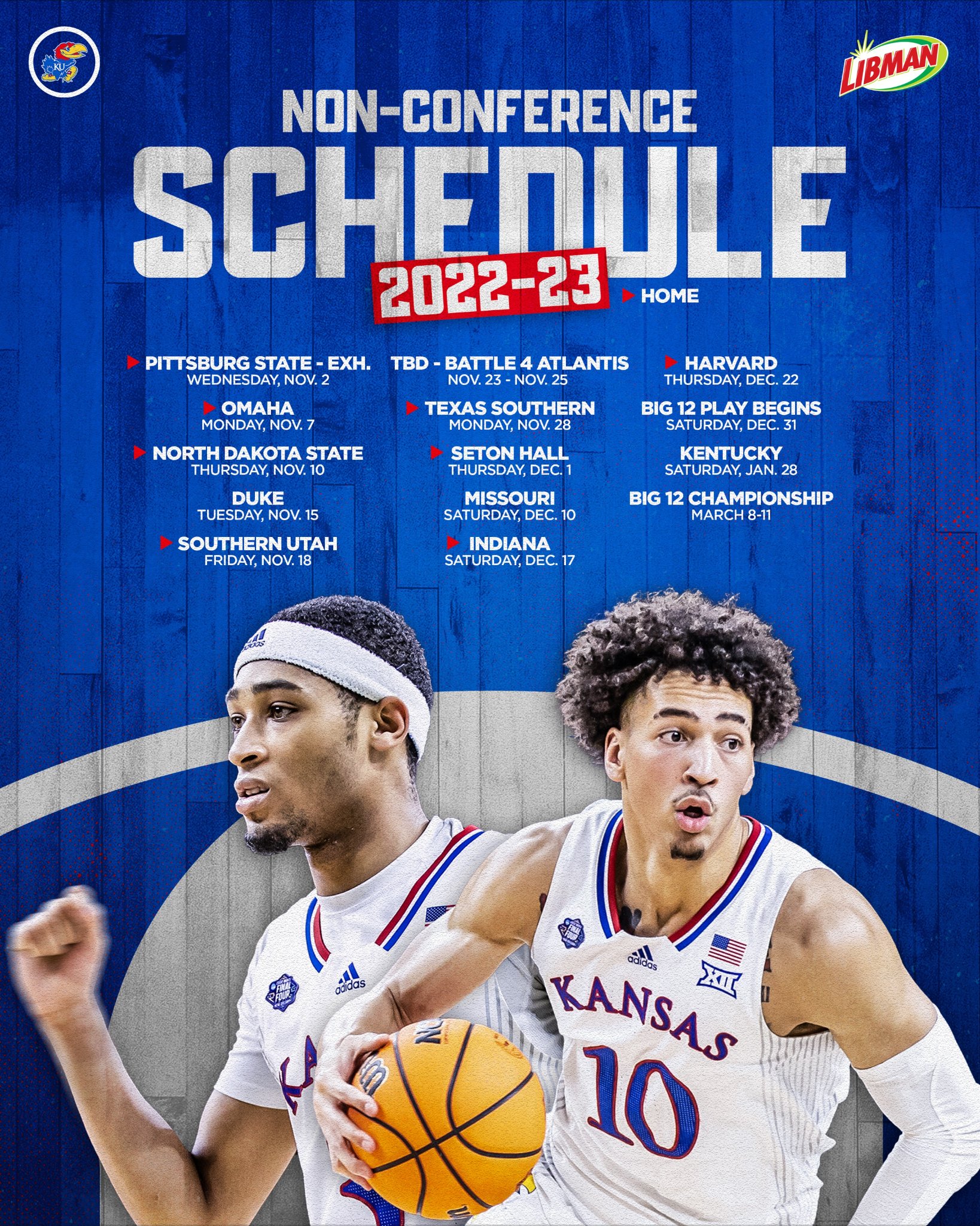 Kansas Announces The 2022 23 Men's Basketball Non Conference Schedule. Sunflower State Radio